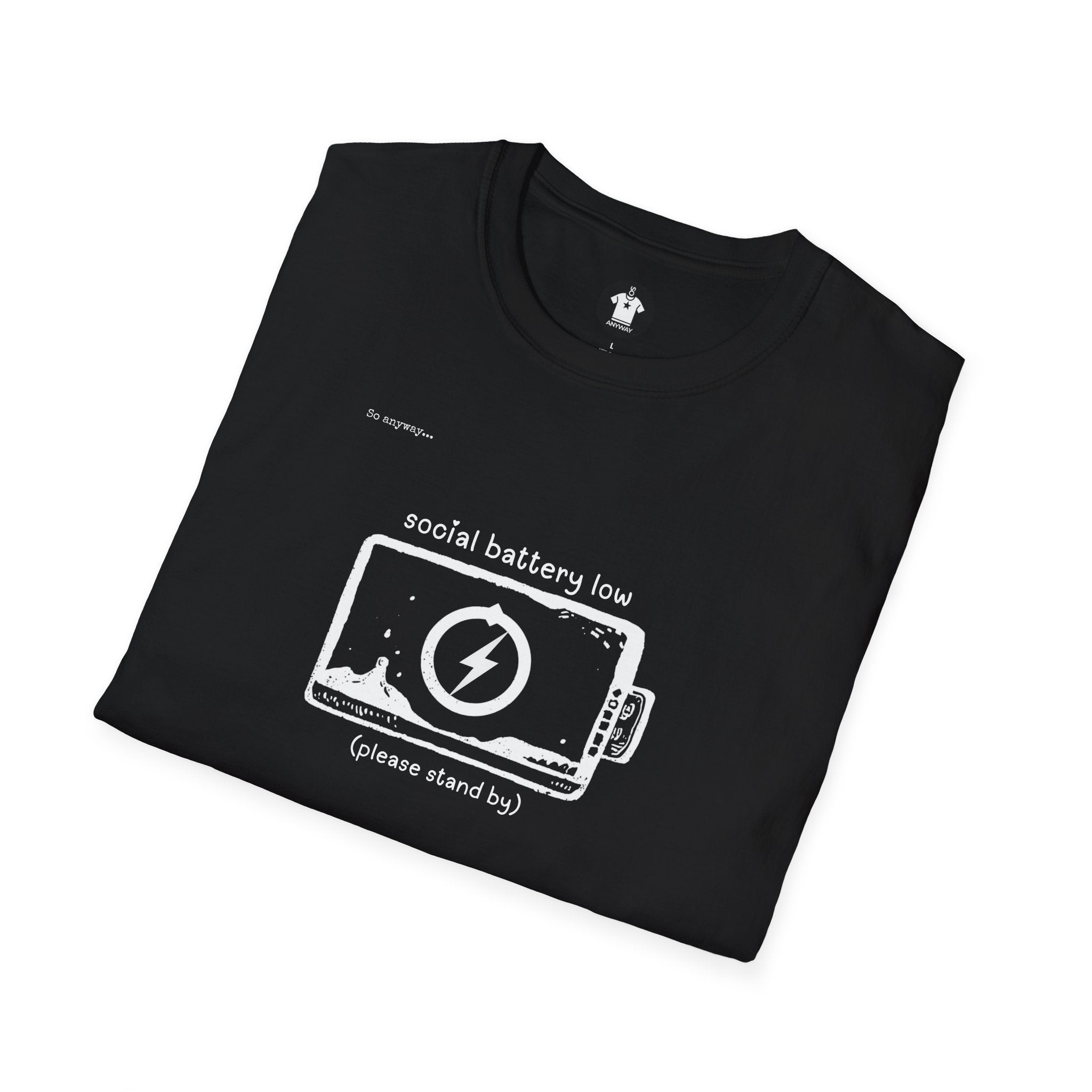 SOCIAL BATTERY LOW Shirt – Funny Introvert Graphic Tee for Socially Drained People and Quiet Personalities