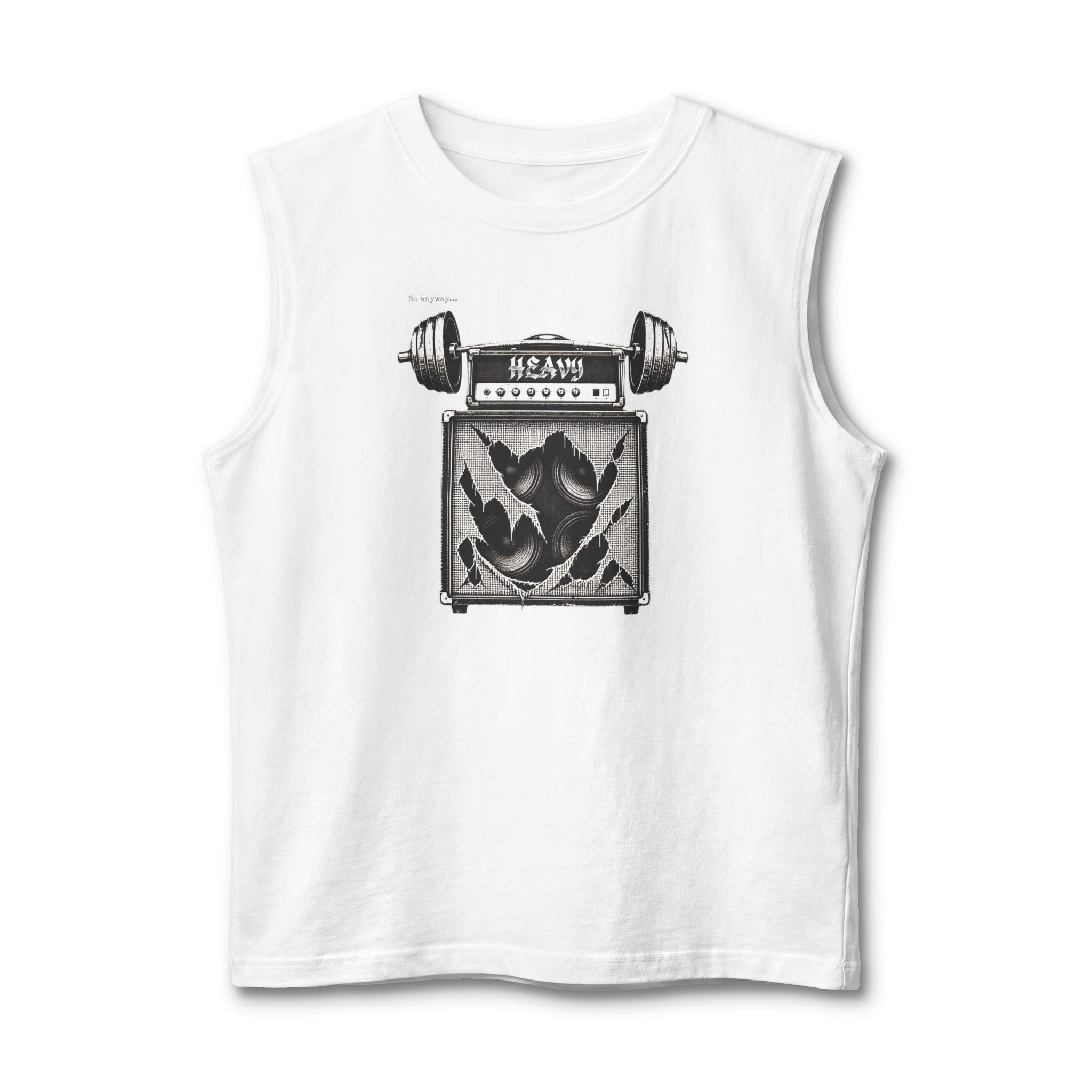 Muscle Tank — 'Heavy' Amp & Dumbbell Graphic