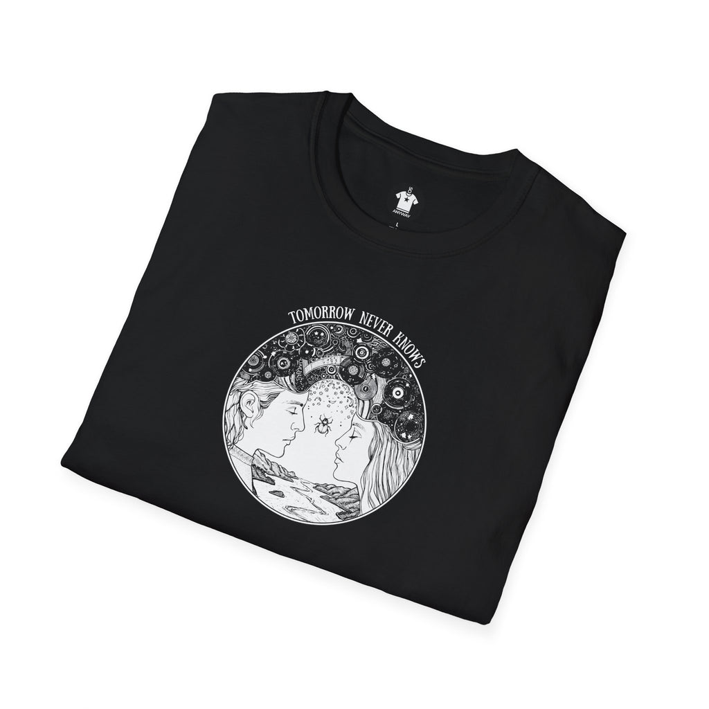 TOMORROW NEVER KNOWS Dark – Psychedelic Vinyl Cosmos Unisex Graphic Tee