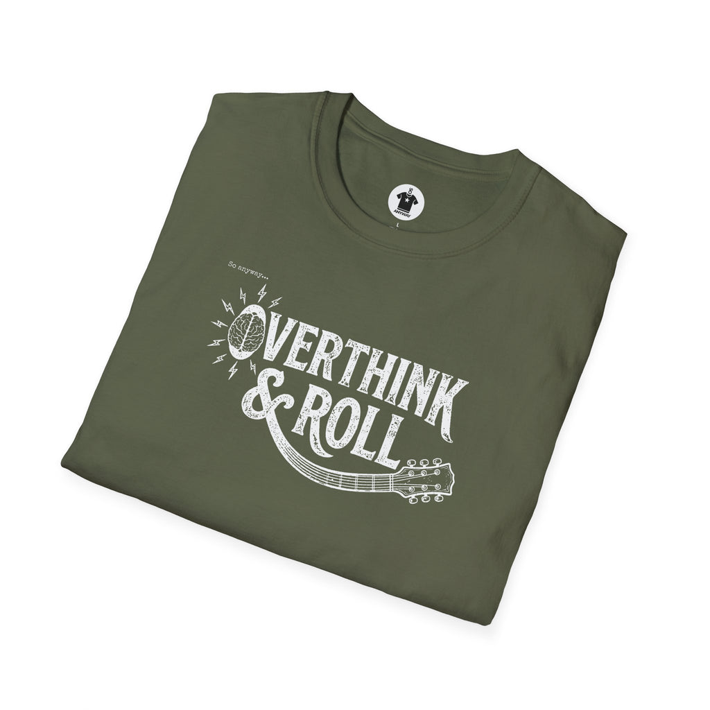 OVERTHINK & ROLL Dark – Funny Overthinking Rock Music Guitar Graphic T-Shirt