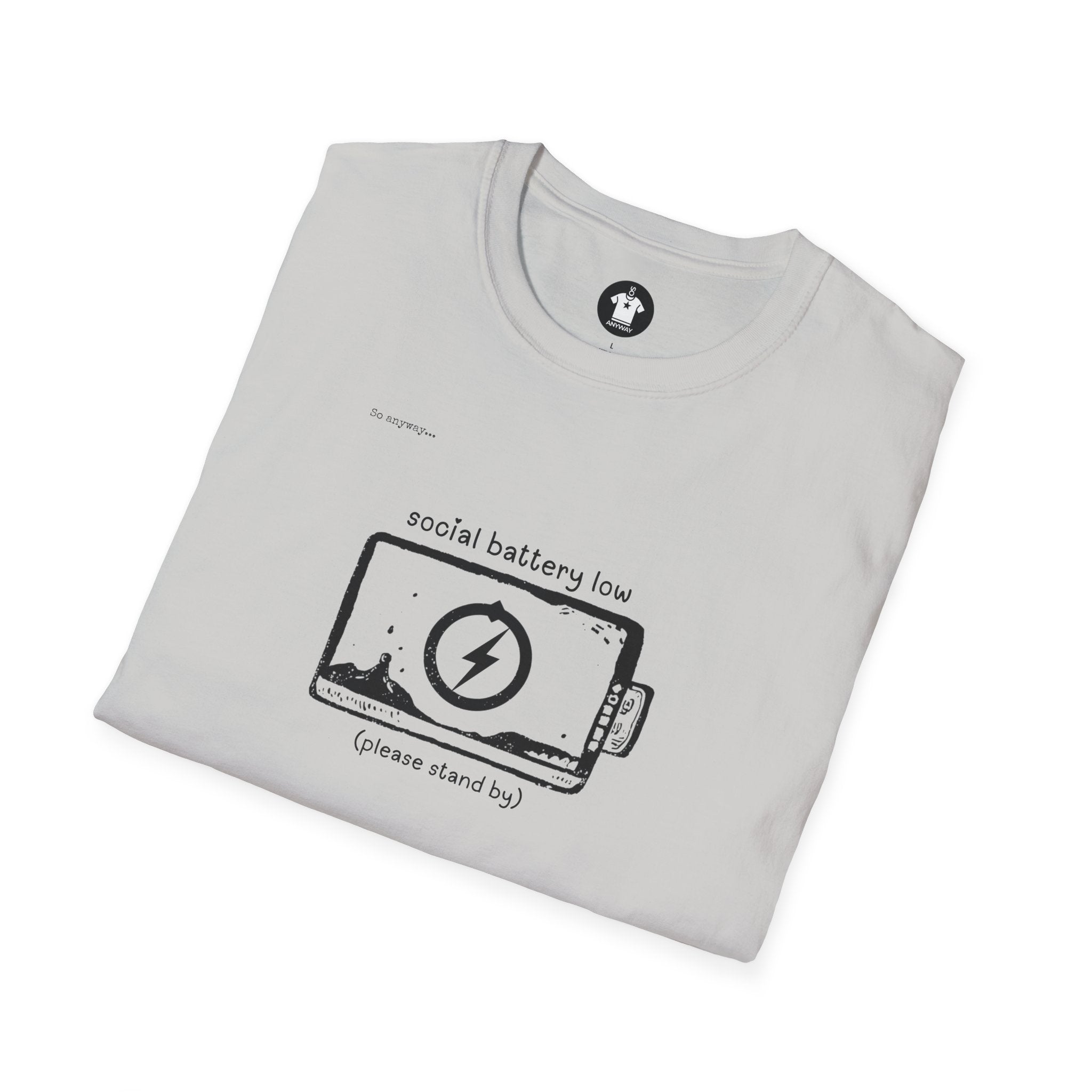 SOCIAL BATTERY LOW Shirt – Funny Introvert Graphic Tee for Socially Drained People and Quiet Personalities