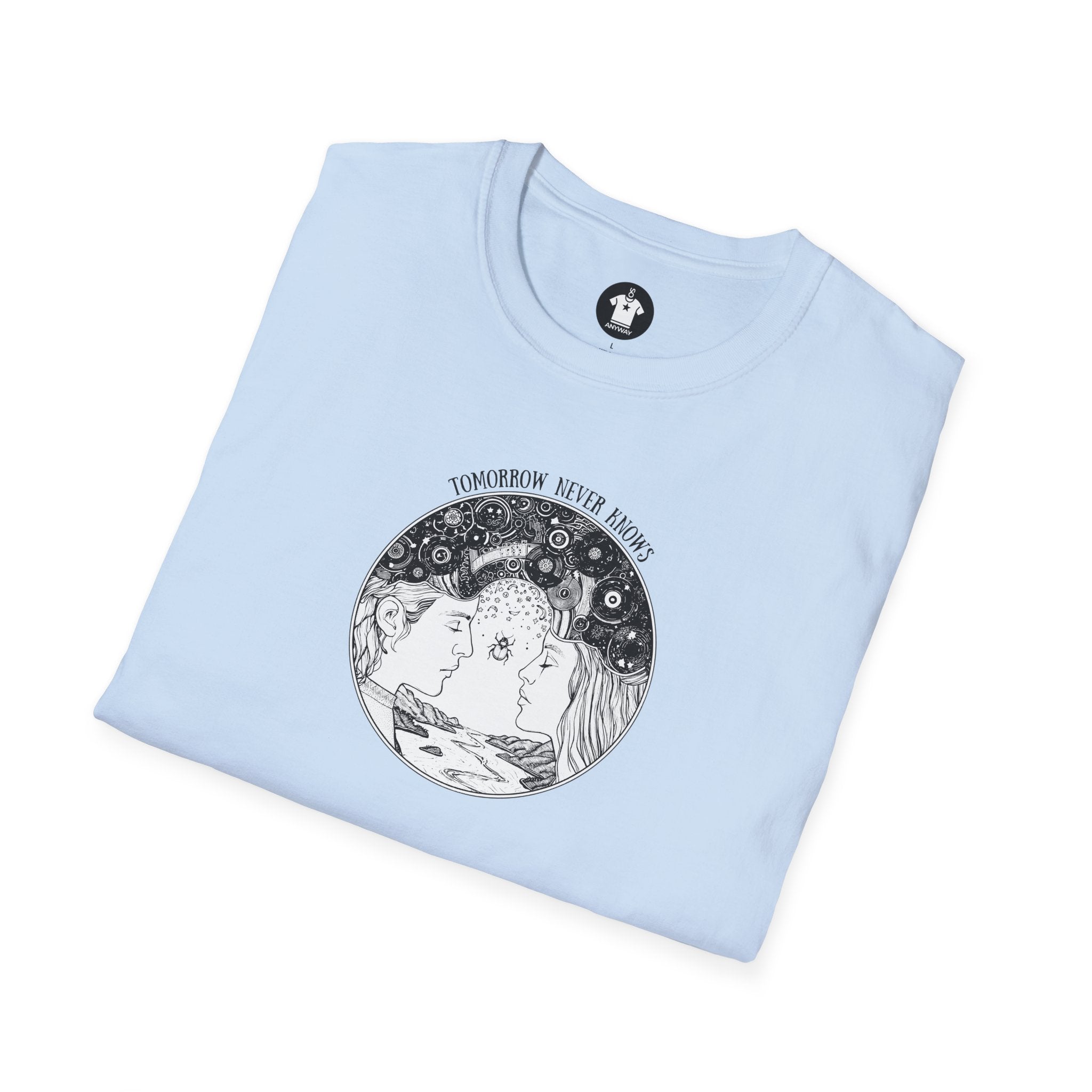 TOMORROW NEVER KNOWS Light – Psychedelic Vinyl Cosmos Unisex Graphic Tee