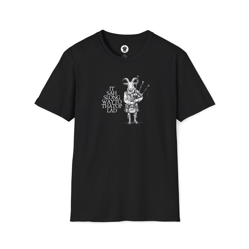 BONNY SCOTTGOAT Dark – Bagpipe Goat in Kilt Rock & Roll Graphic T-Shirt