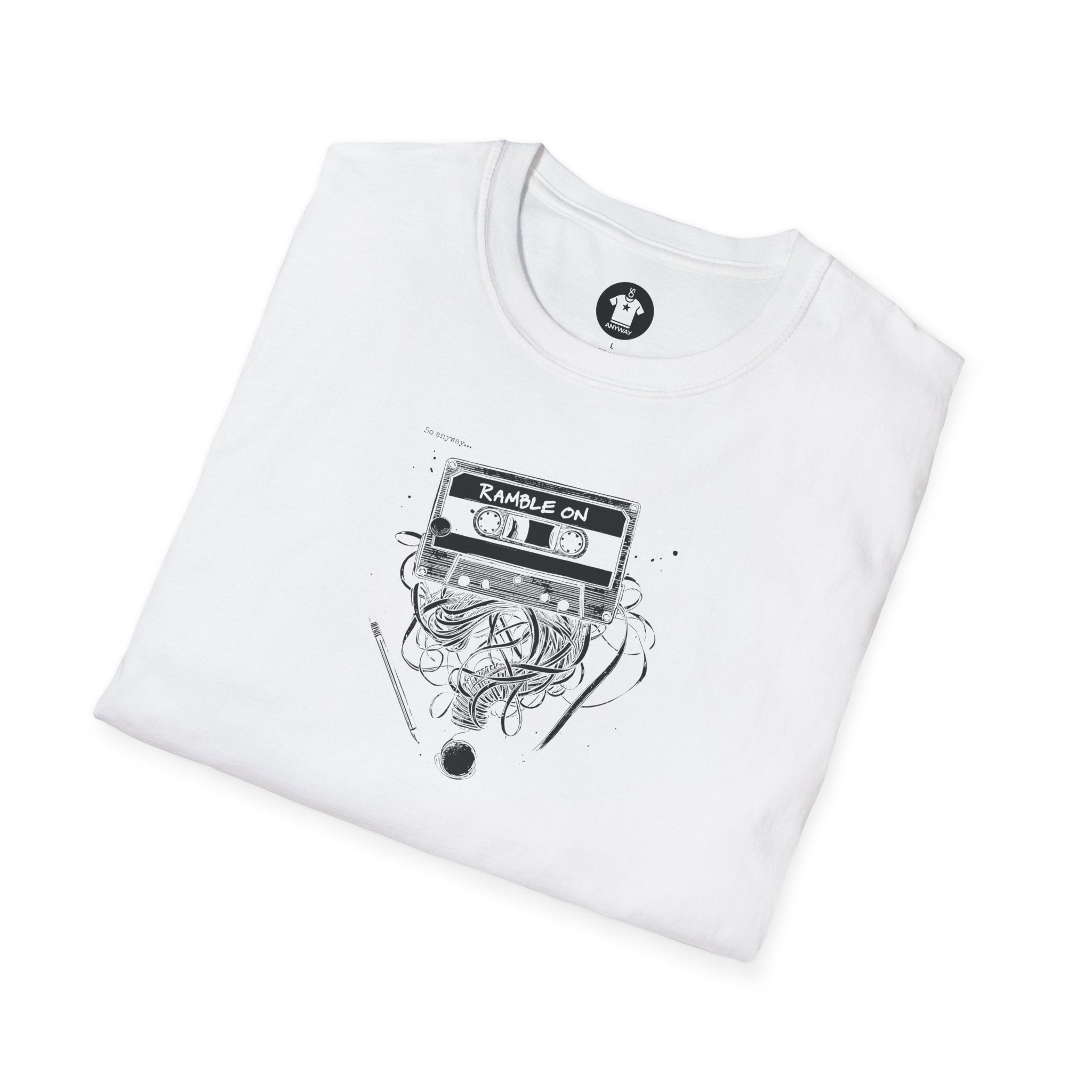 RAMBLE ON Light – Cassette Tape Unisex Graphic Tee