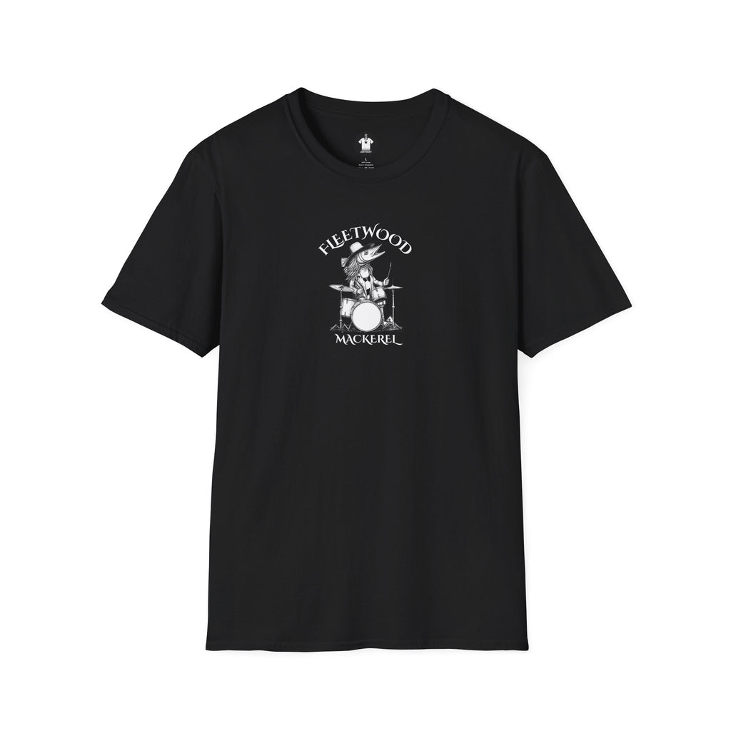 FLEETWOOD MACKEREL Dark Tee - Funny Rock Band Fish Drummer Graphic (Unisex)