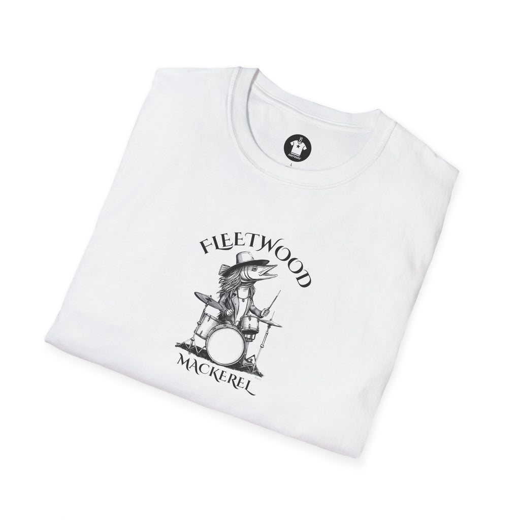 FLEETWOOD MACKEREL Light Tee - Funny Rock Band Fish Drummer Graphic (Unisex)