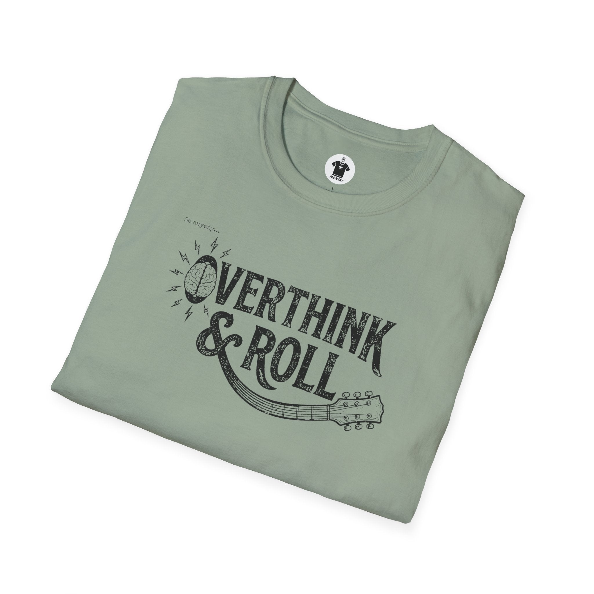OVERTHINK & ROLL Light – Funny Overthinking Rock Music Guitar Graphic T-Shirt