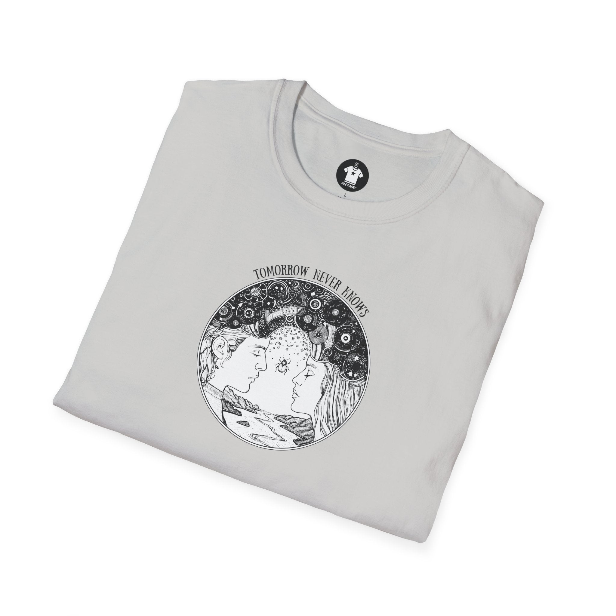 TOMORROW NEVER KNOWS Light – Psychedelic Vinyl Cosmos Unisex Graphic Tee