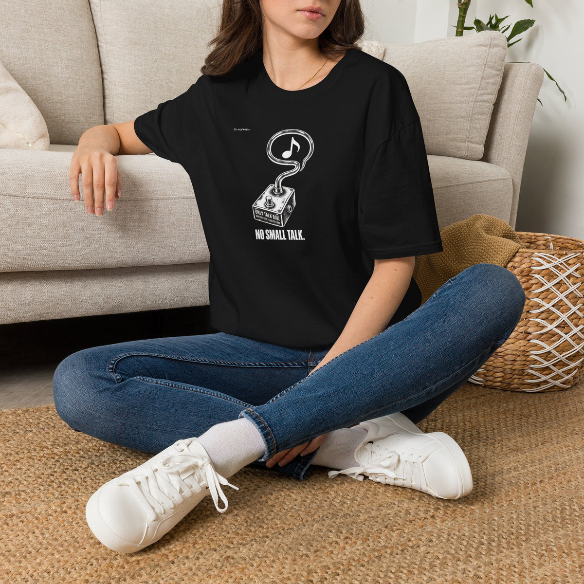 TALK BOX ONLY - No Small Talk Funny Introvert Funk Music Graphic T-Shirt
