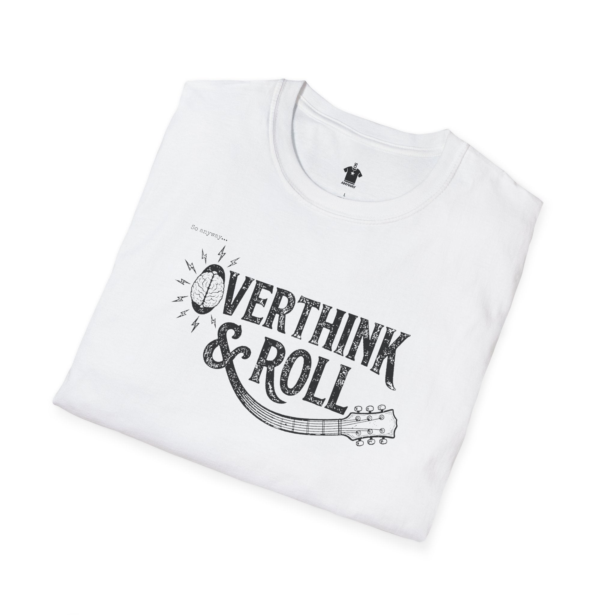 OVERTHINK & ROLL Light – Funny Overthinking Rock Music Guitar Graphic T-Shirt