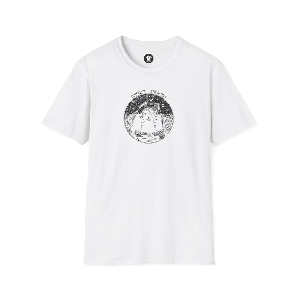 TOMORROW NEVER KNOWS Light – Psychedelic Vinyl Cosmos Unisex Graphic Tee