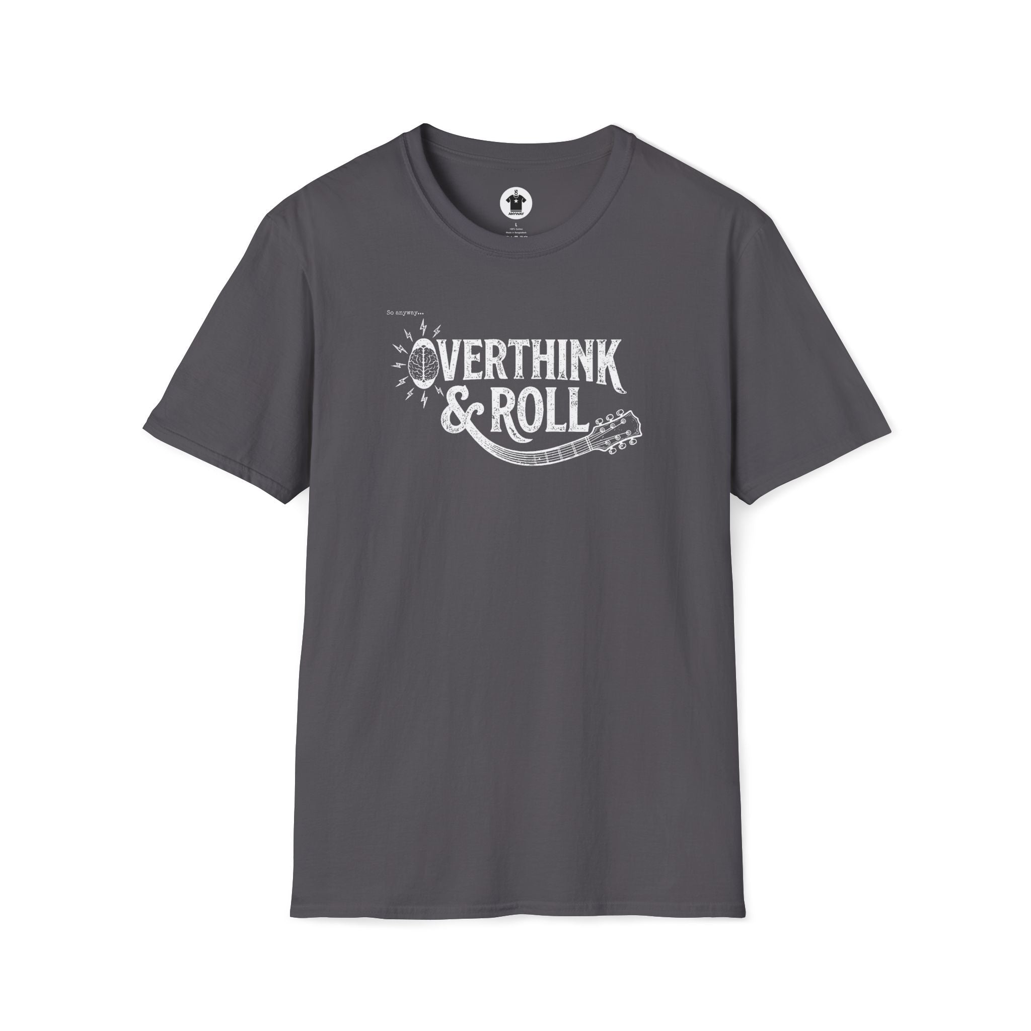 OVERTHINK & ROLL Dark – Funny Overthinking Rock Music Guitar Graphic T-Shirt
