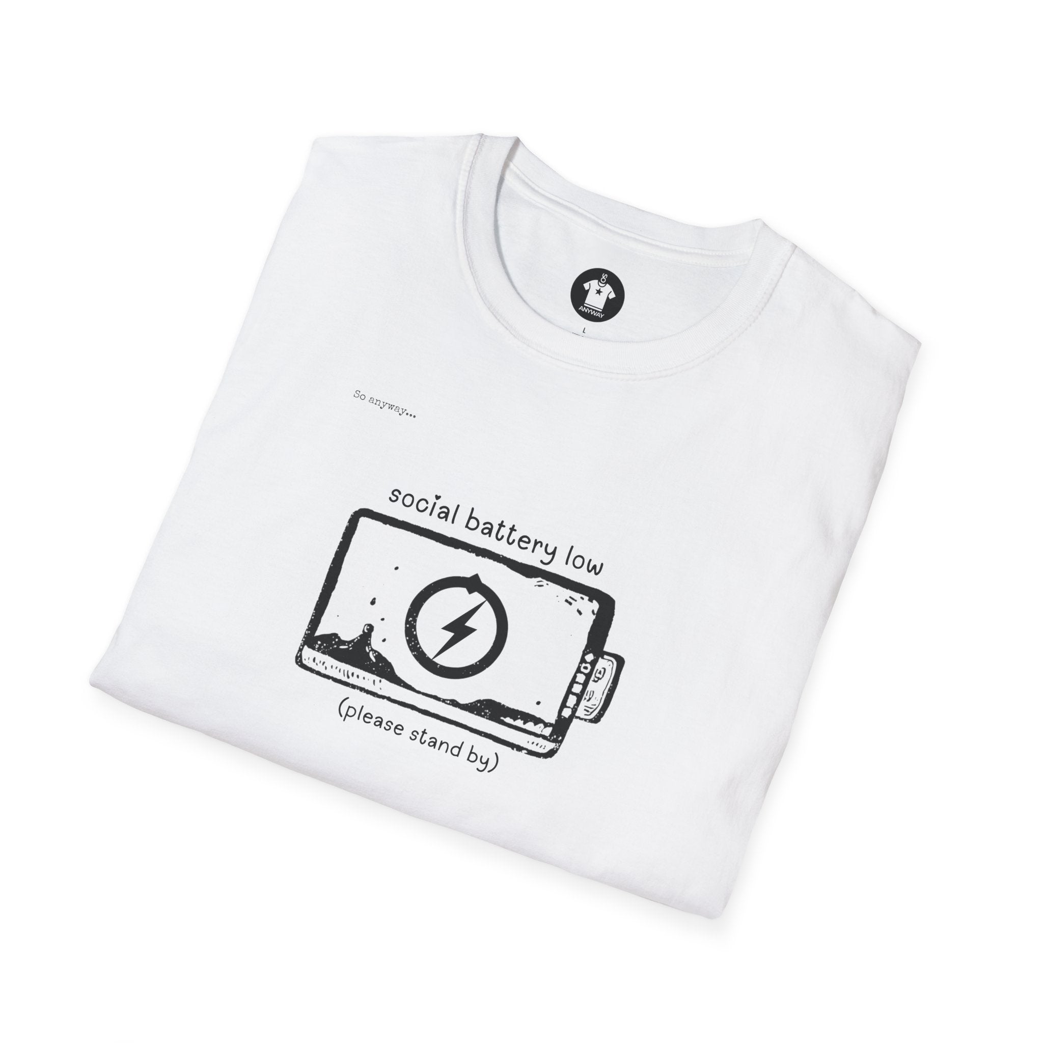 SOCIAL BATTERY LOW Shirt – Funny Introvert Graphic Tee for Socially Drained People and Quiet Personalities