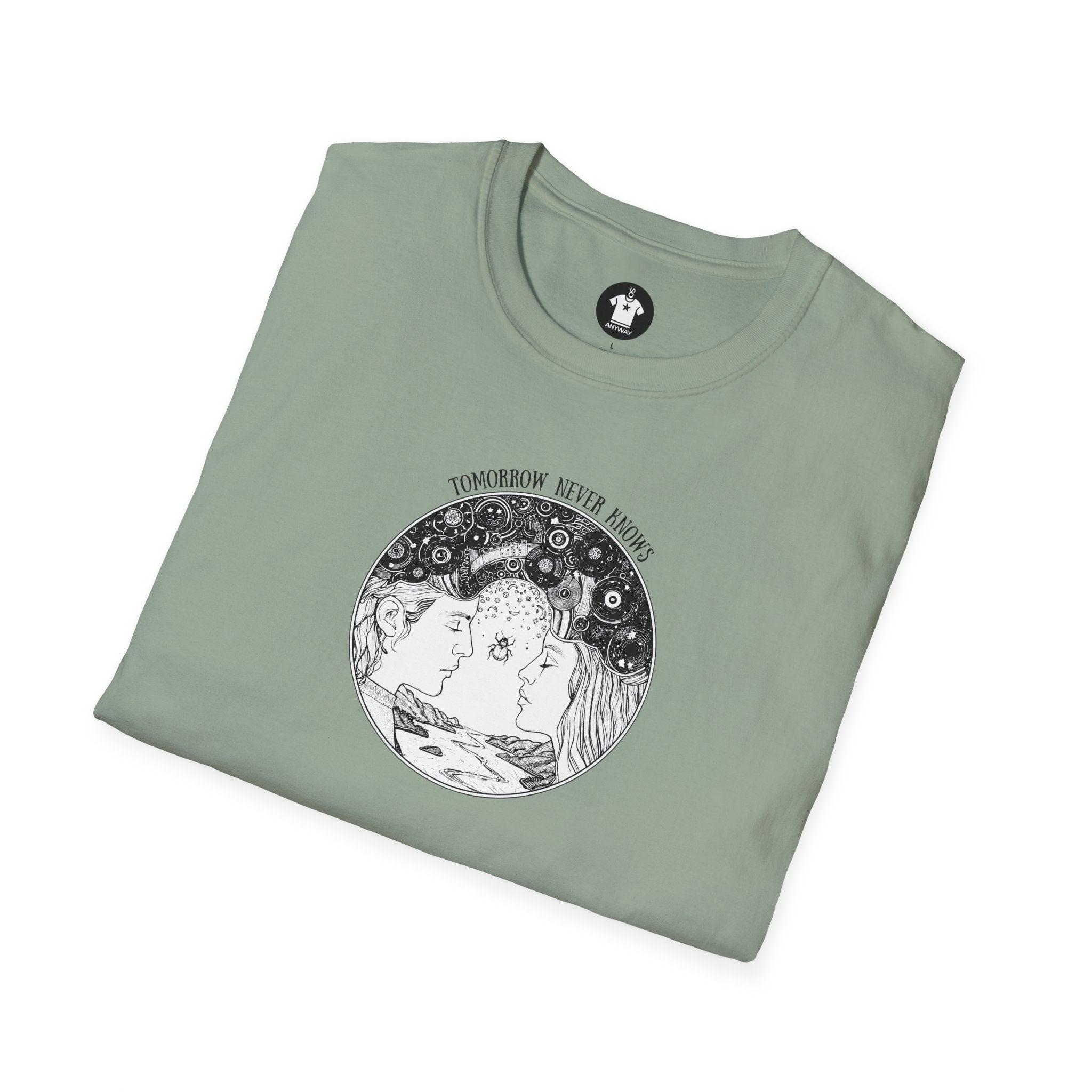 TOMORROW NEVER KNOWS Light – Psychedelic Vinyl Cosmos Unisex Graphic Tee