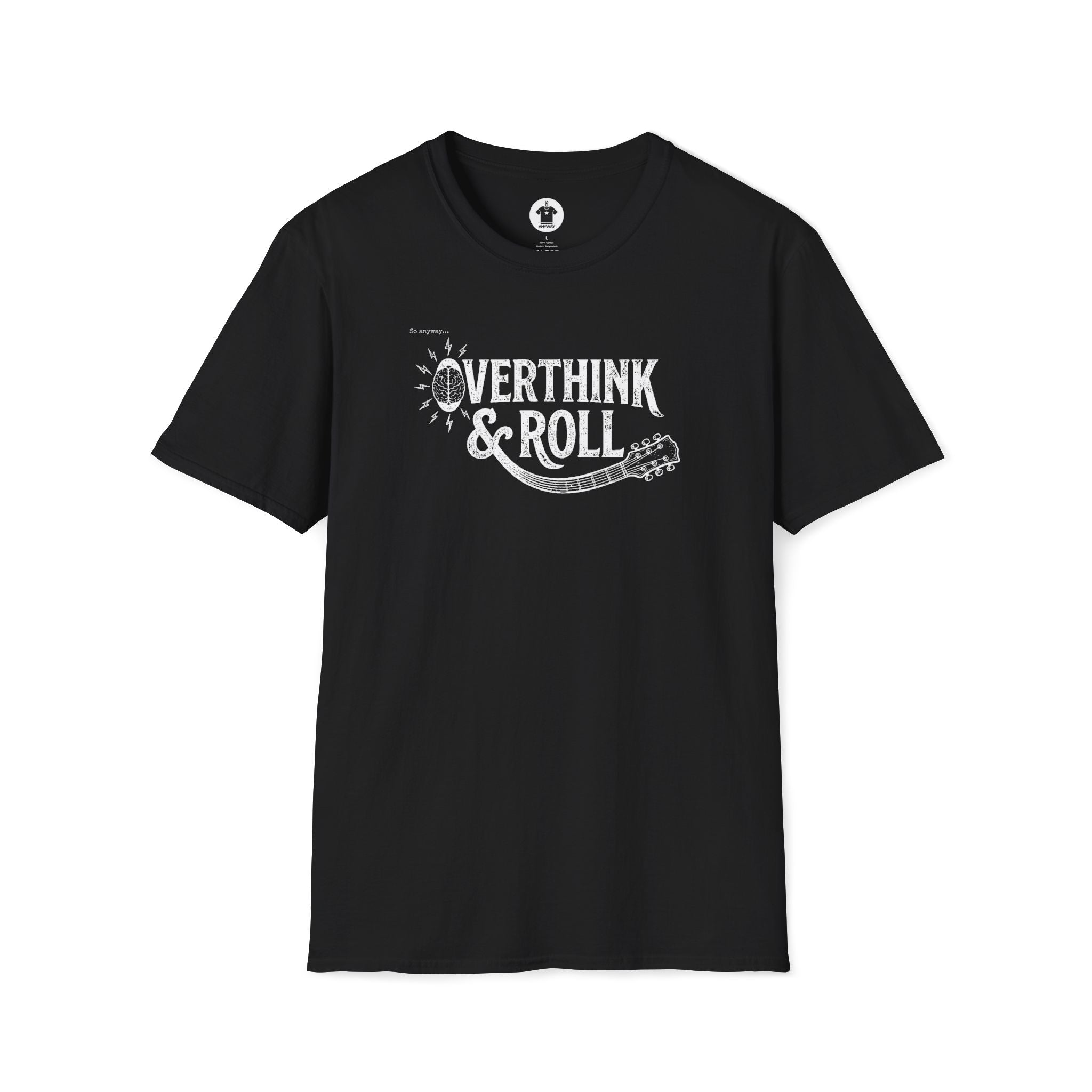 OVERTHINK & ROLL Dark – Funny Overthinking Rock Music Guitar Graphic T-Shirt
