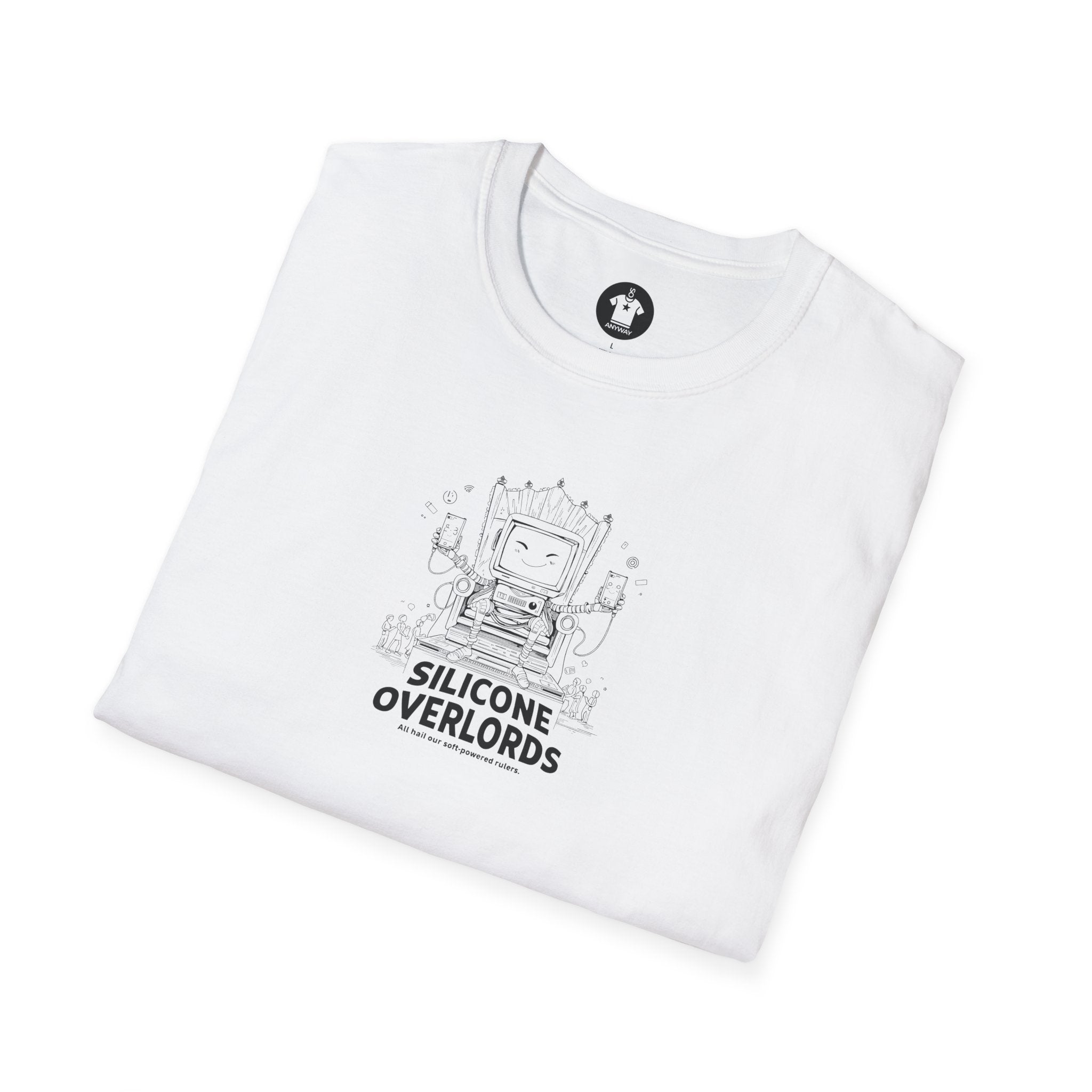 SILICONE OVERLORDS Light – Funny Tech Addiction Graphic Tee