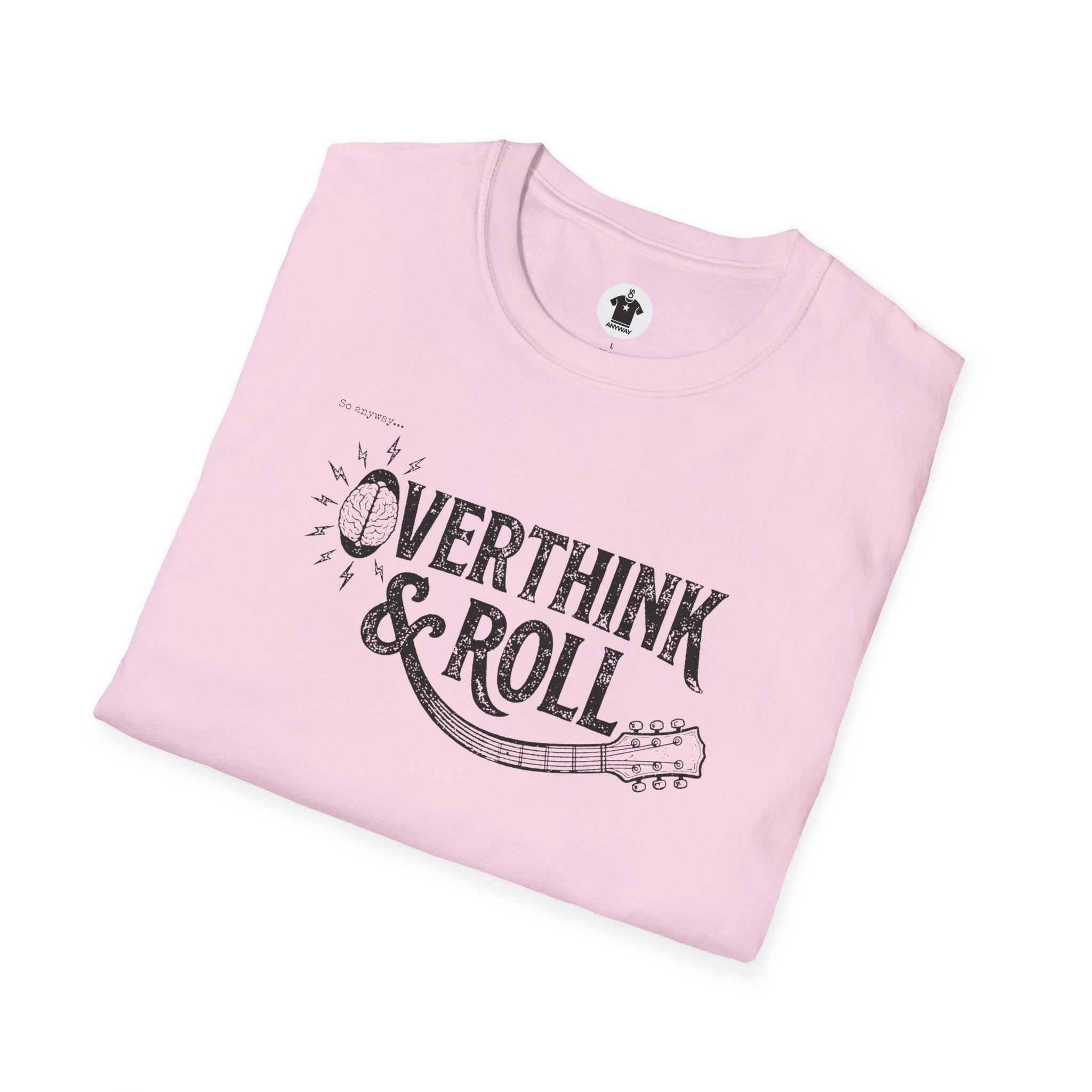 OVERTHINK & ROLL Light – Funny Overthinking Rock Music Guitar Graphic T-Shirt