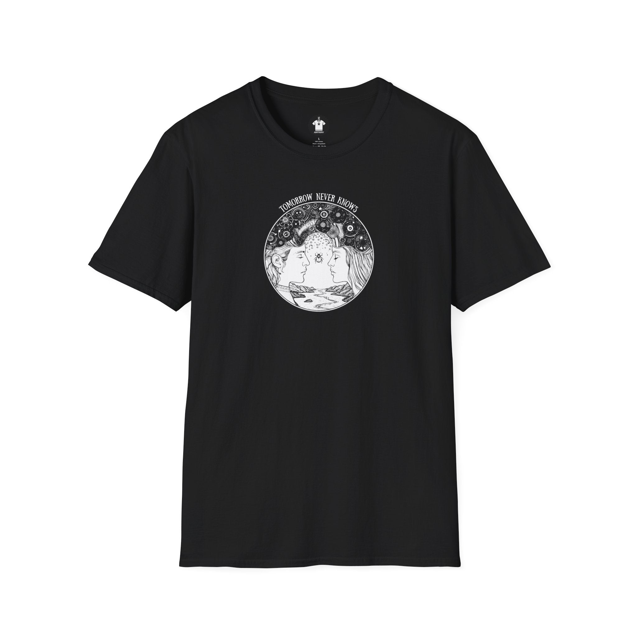 TOMORROW NEVER KNOWS Dark – Psychedelic Vinyl Cosmos Unisex Graphic Tee