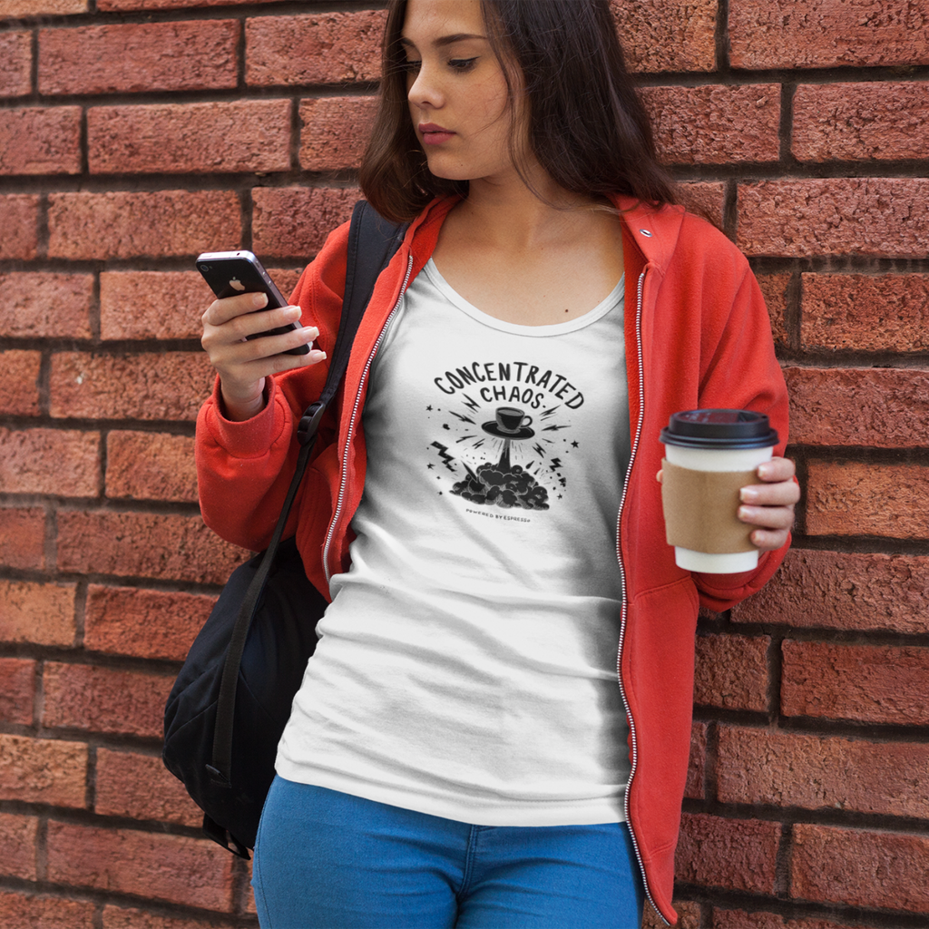 CONCENTRATED CHAOS Light – Funny Coffee Addiction Graphic Tee