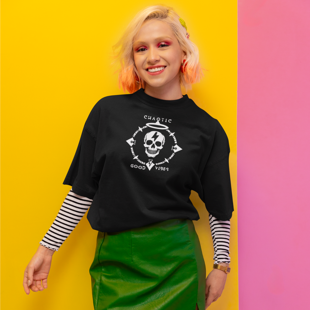 CHAOTIC GOOD VIBES Dark - Graphic Tee Unisex Softstyle Ring-Spun Cotton