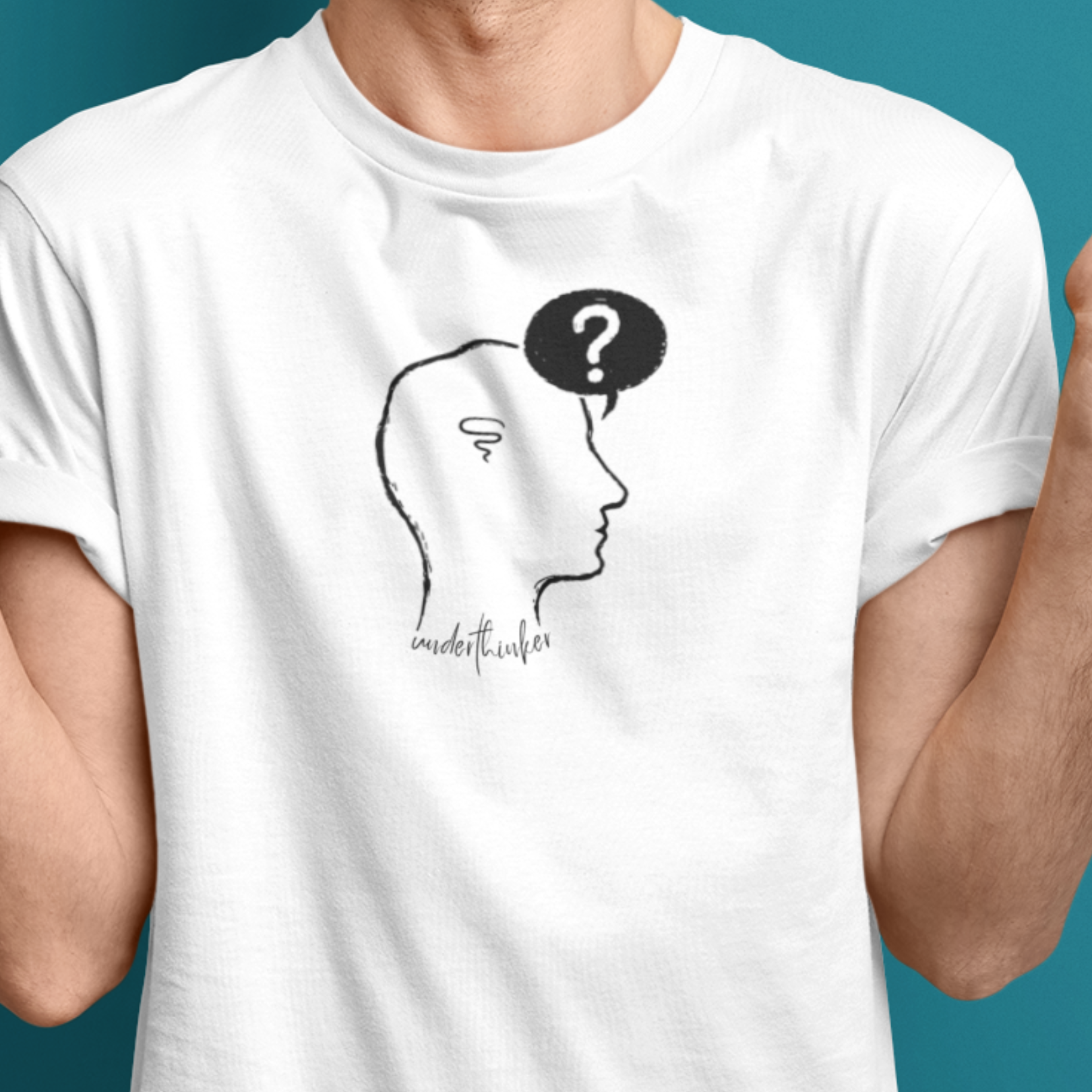 UNDERTHINKER Light – Minimalist Funny Graphic Unisex T-Shirt