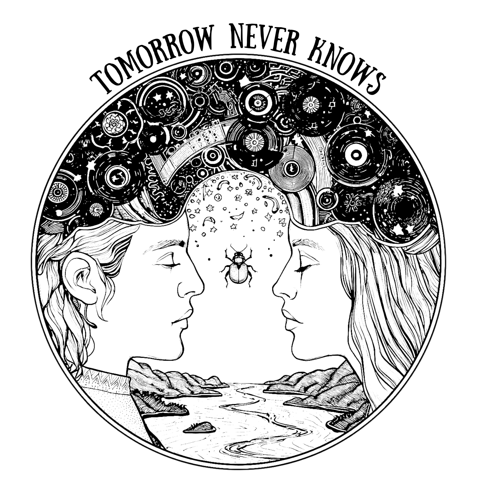 TOMORROW NEVER KNOWS Light – Psychedelic Vinyl Cosmos Unisex Graphic Tee