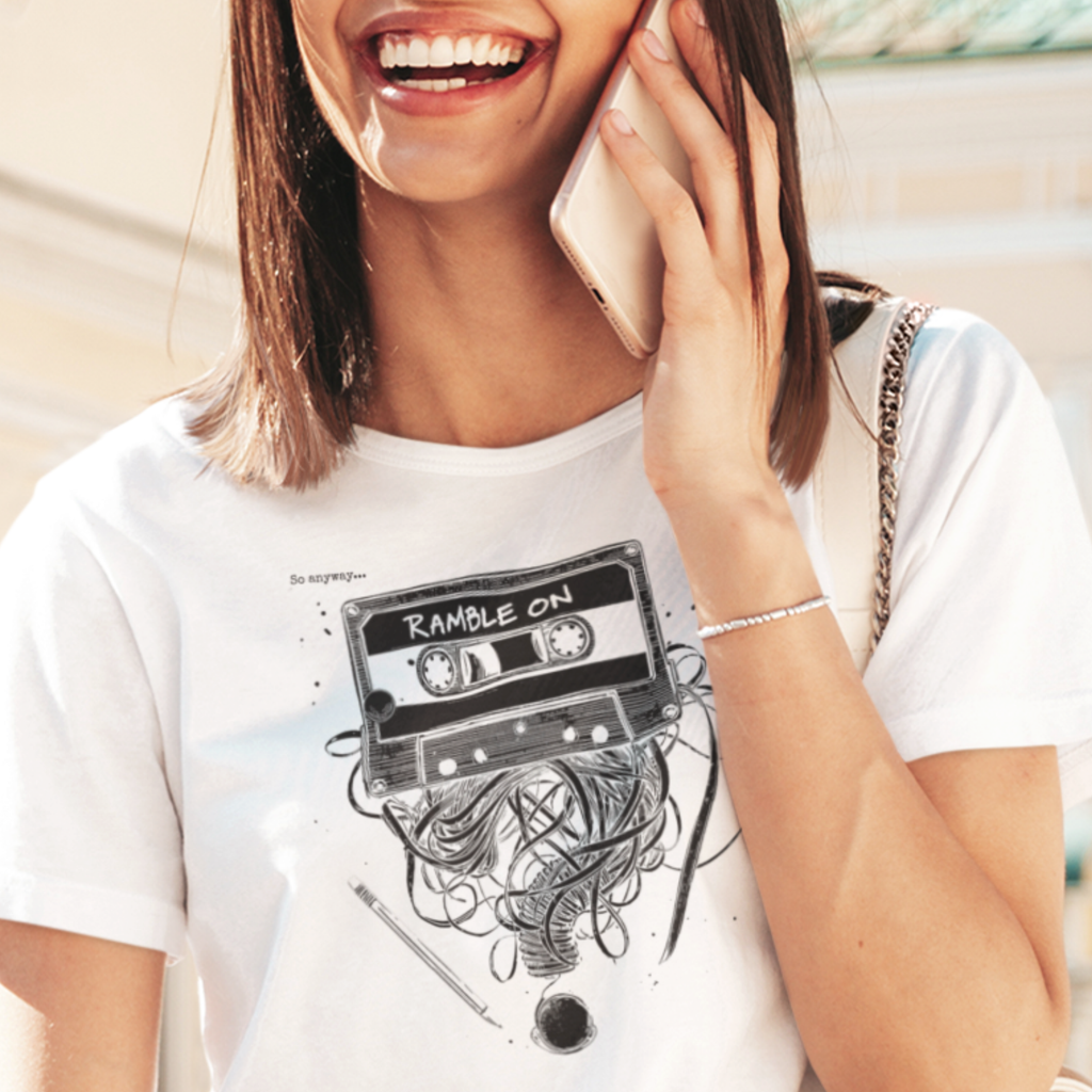 RAMBLE ON Light – Cassette Tape Unisex Graphic Tee