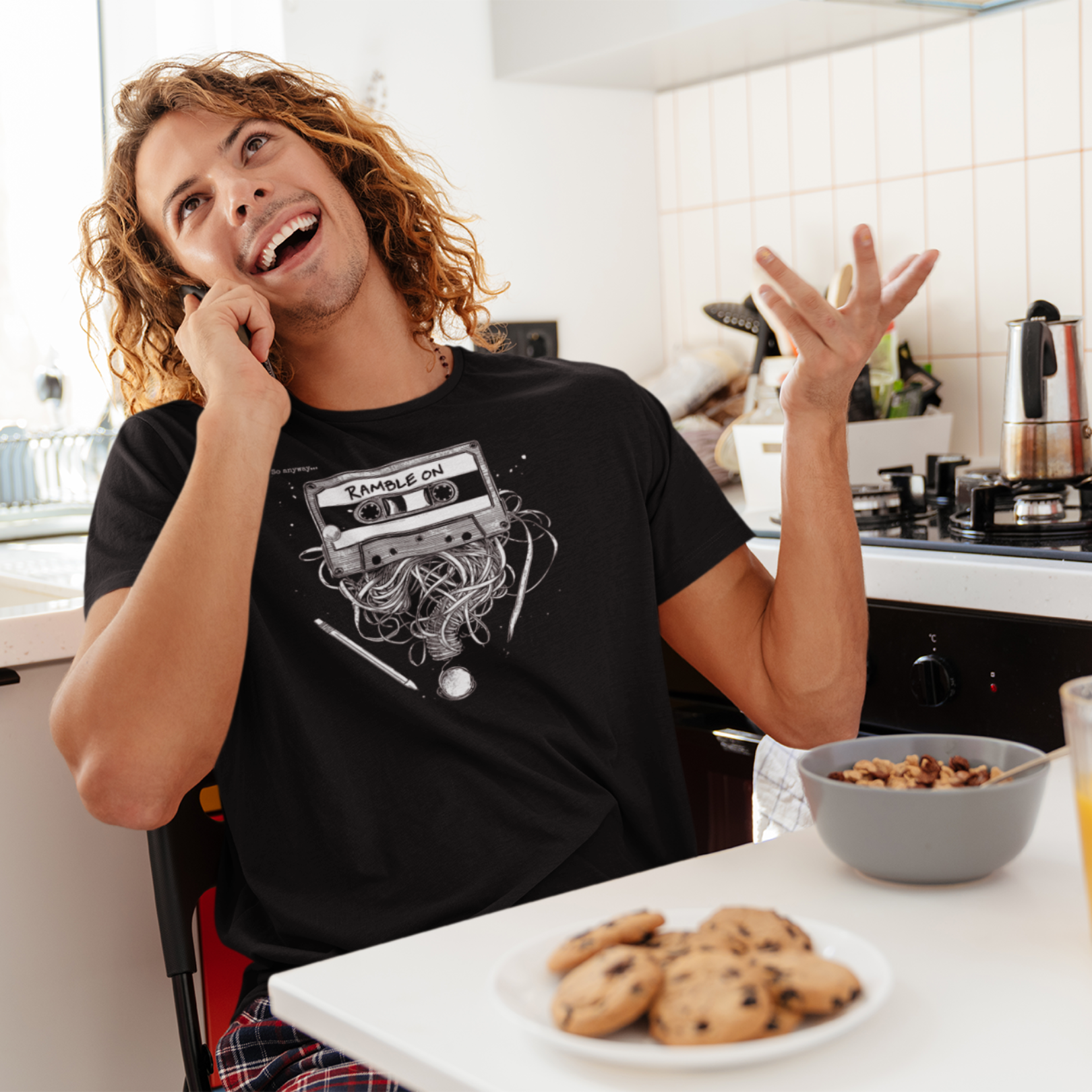 RAMBLE ON Dark – Cassette Tape Unisex Graphic Tee