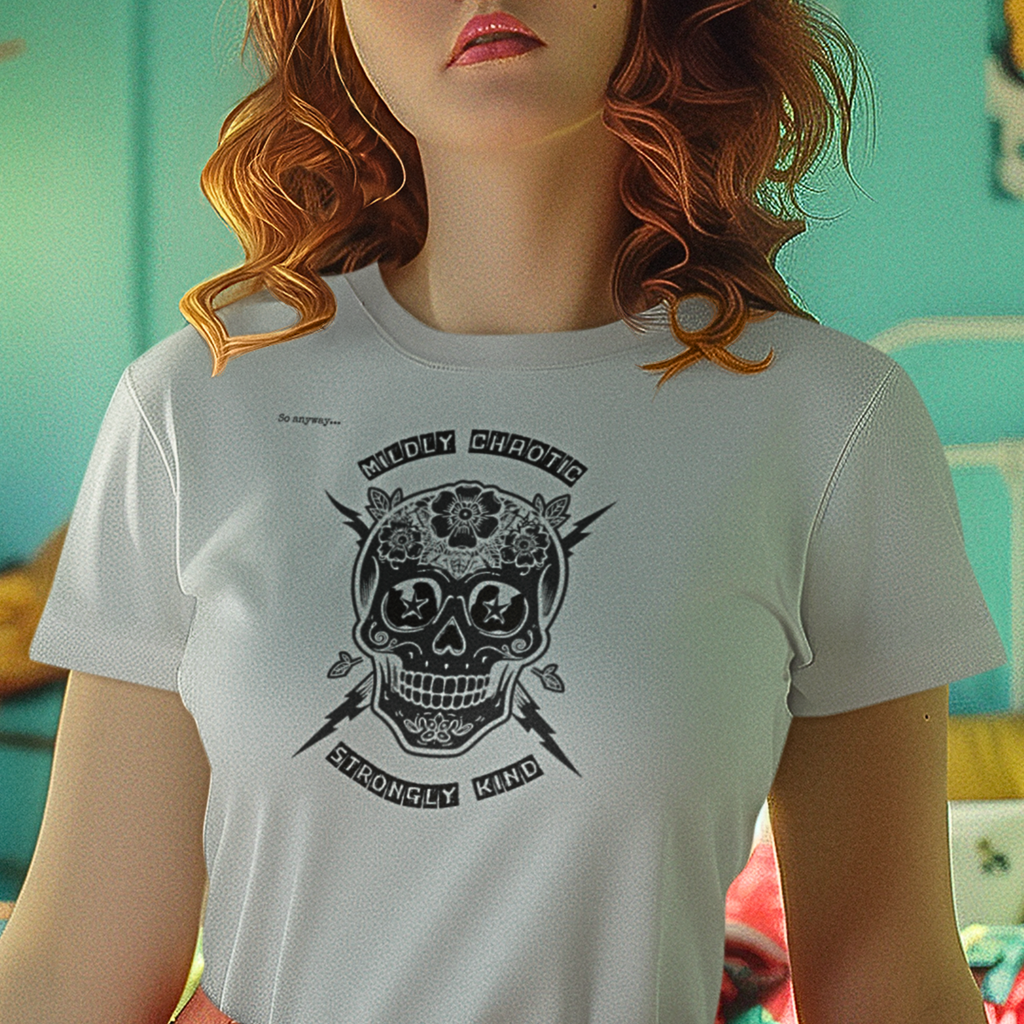 MILDLY CHAOTIC Light – Signature Skull Unisex Graphic Tee