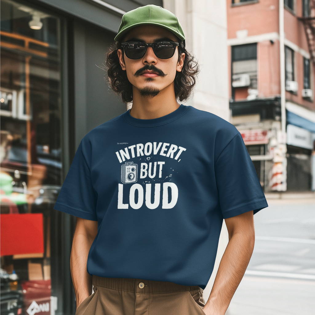 INTROVERT, BUT LOUD Dark - Loud Thoughts, Quiet Person Funny Psychology Tee
