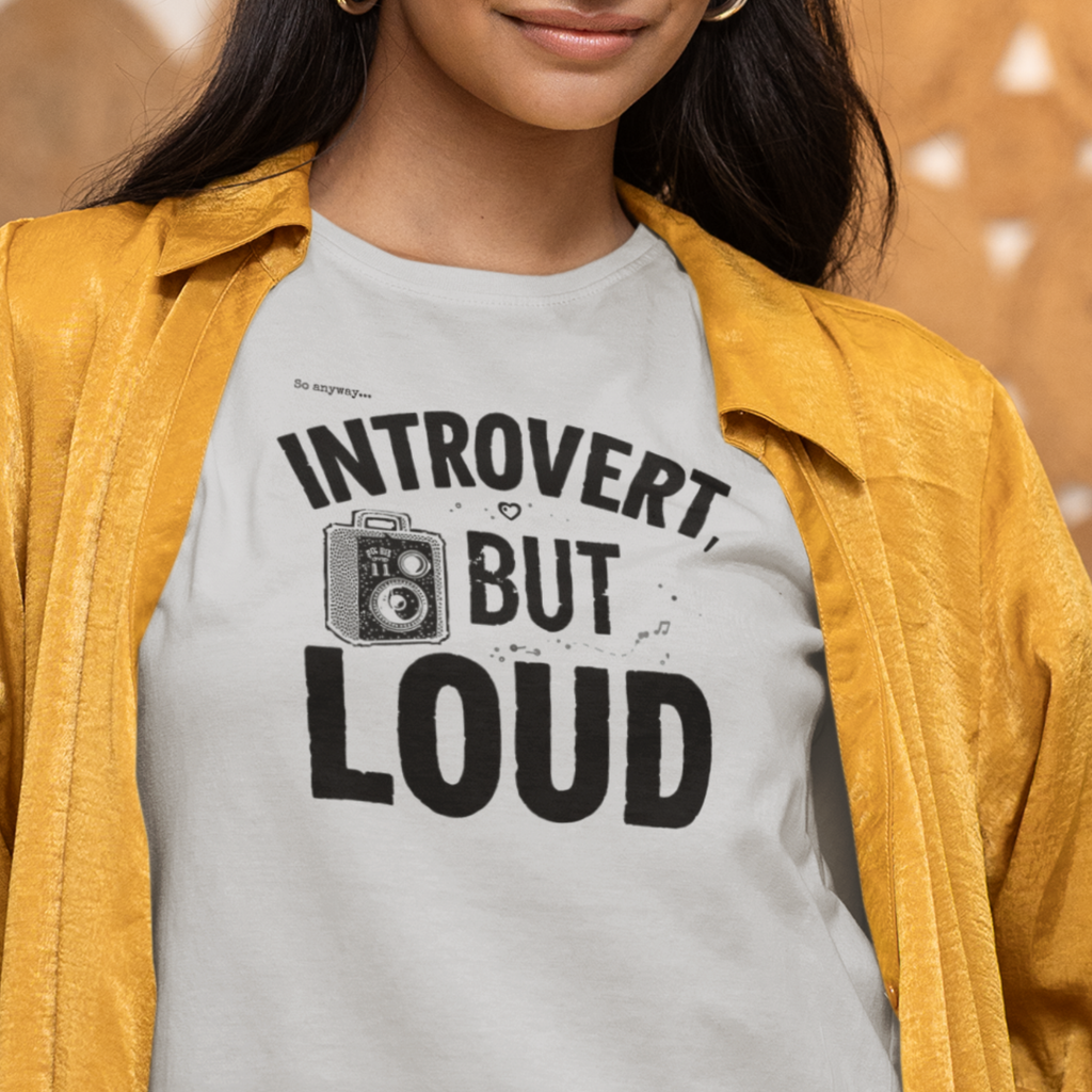 INTROVERT, BUT LOUD Light - Loud Thoughts, Quiet Person Funny Psychology Tee