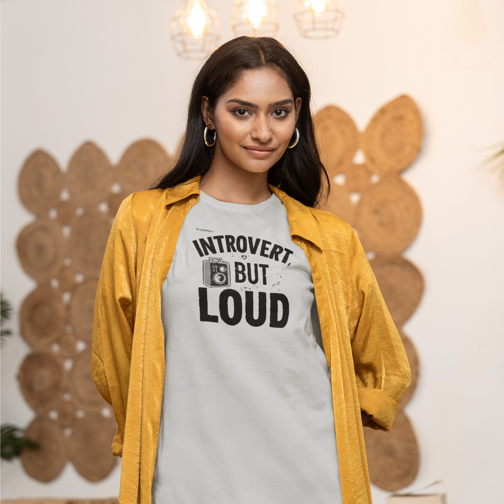 INTROVERT, BUT LOUD Light - Loud Thoughts, Quiet Person Funny Psychology Tee
