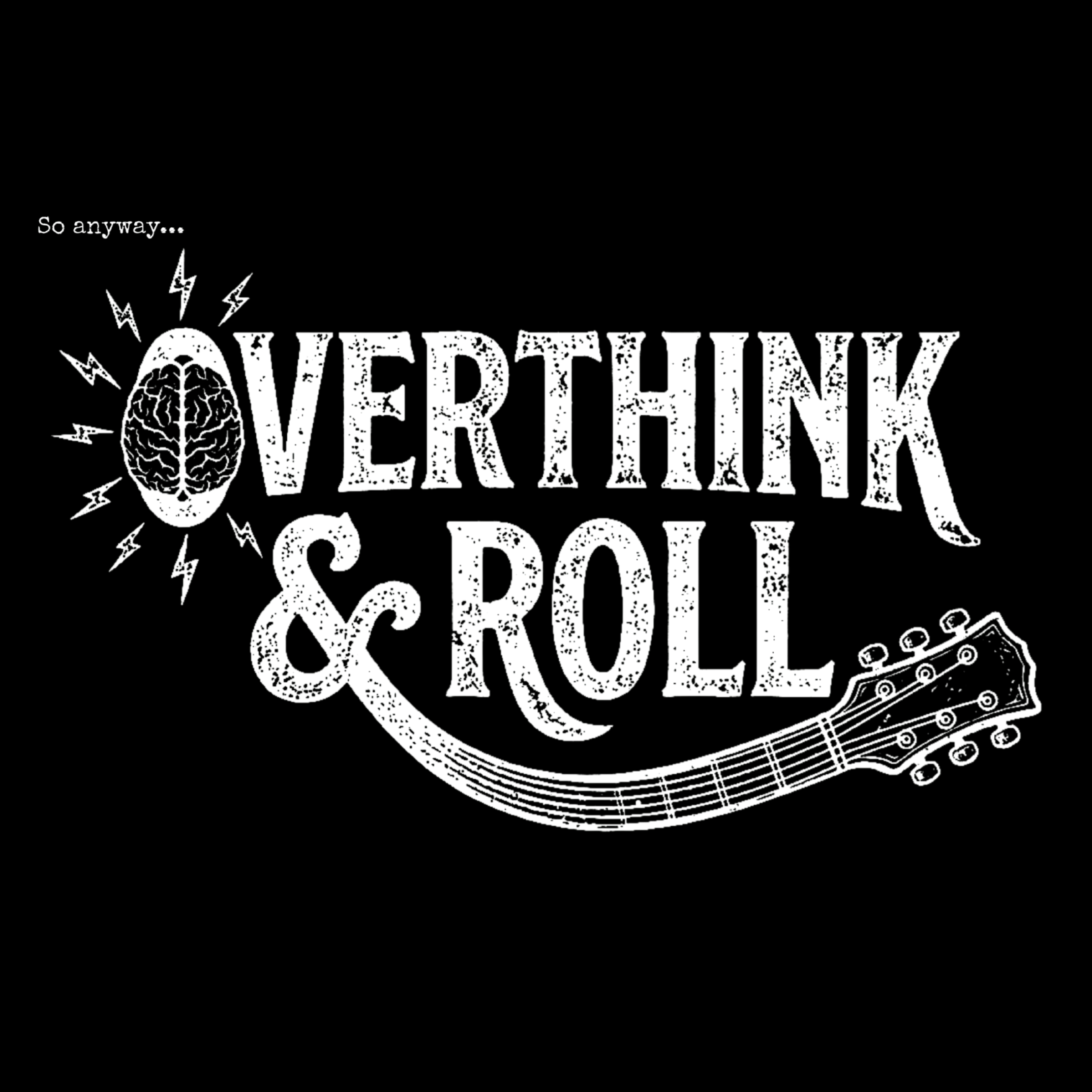 OVERTHINK & ROLL Dark – Funny Overthinking Rock Music Guitar Graphic T-Shirt