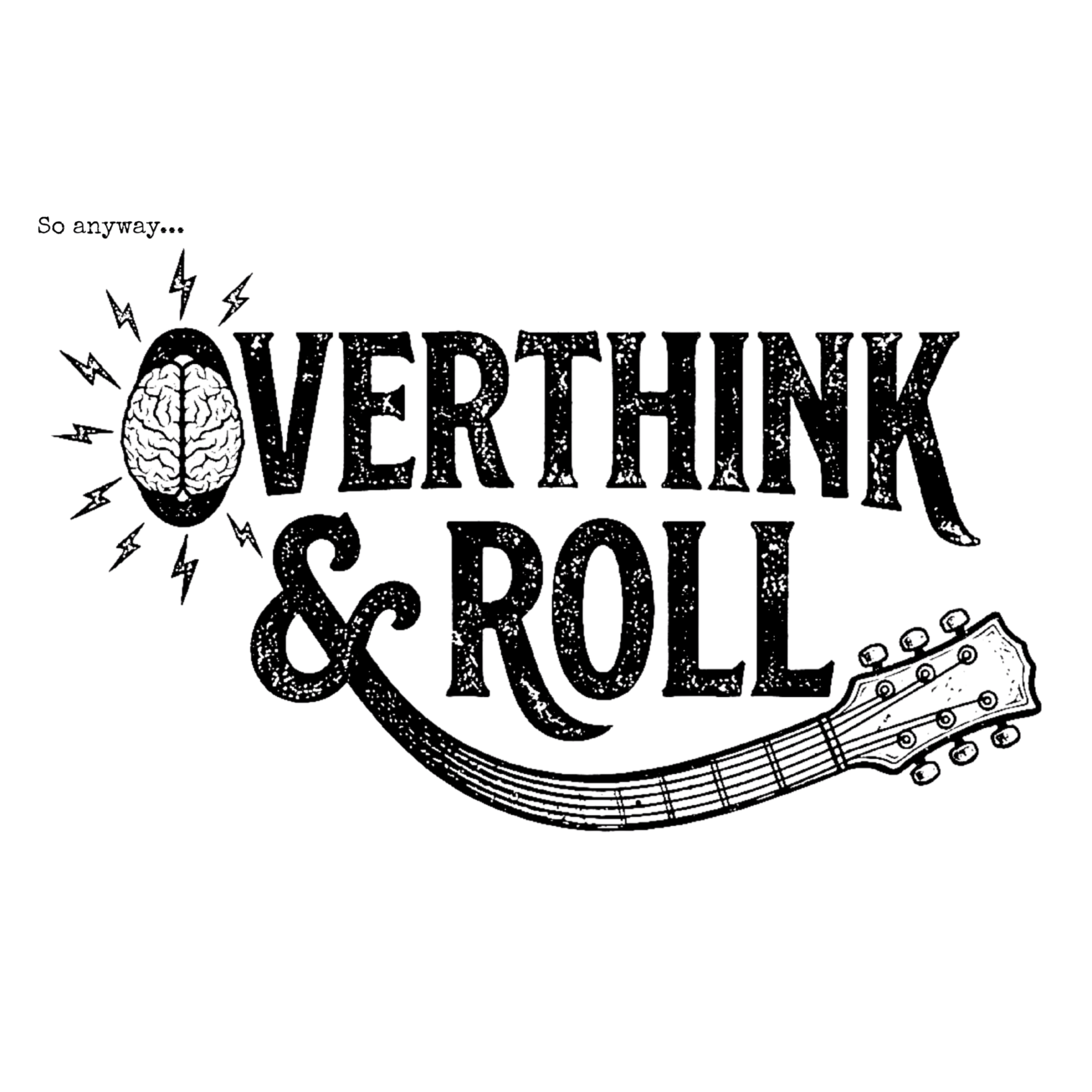 OVERTHINK & ROLL Light – Funny Overthinking Rock Music Guitar Graphic T-Shirt