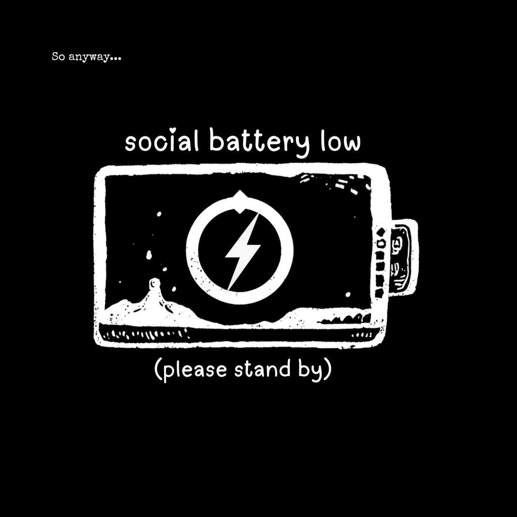 SOCIAL BATTERY LOW Shirt – Funny Introvert Graphic Tee for Socially Drained People and Quiet Personalities
