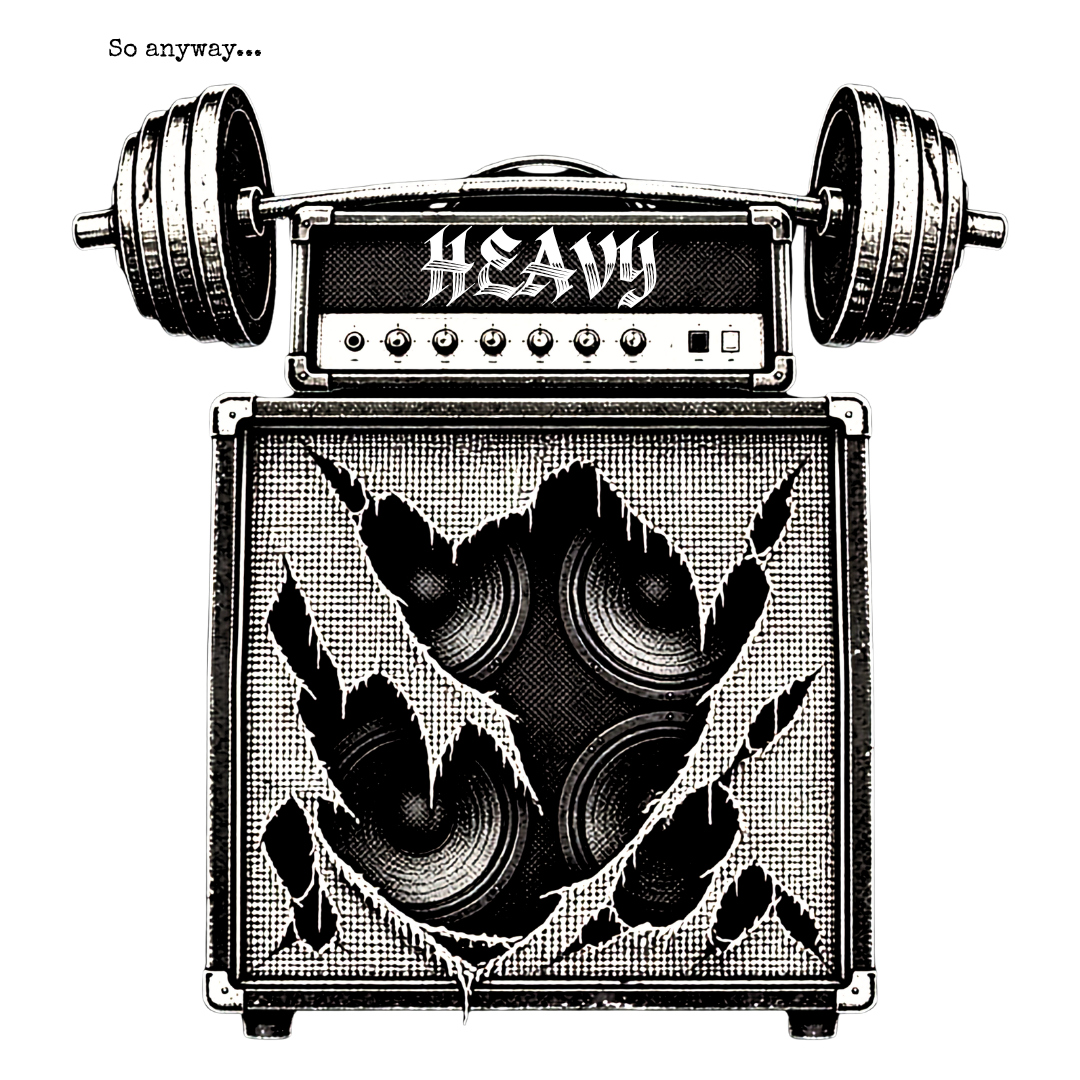 Muscle Tank — 'Heavy' Amp & Dumbbell Graphic