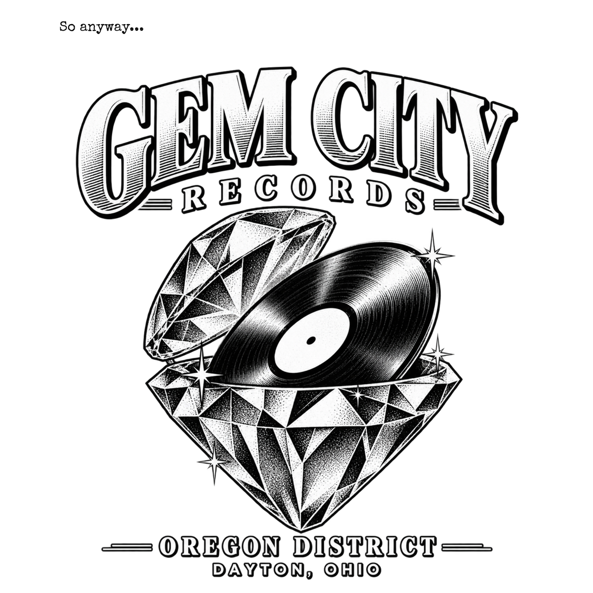 Gem City Records Tee | Dayton Oregon District Vinyl Tribute