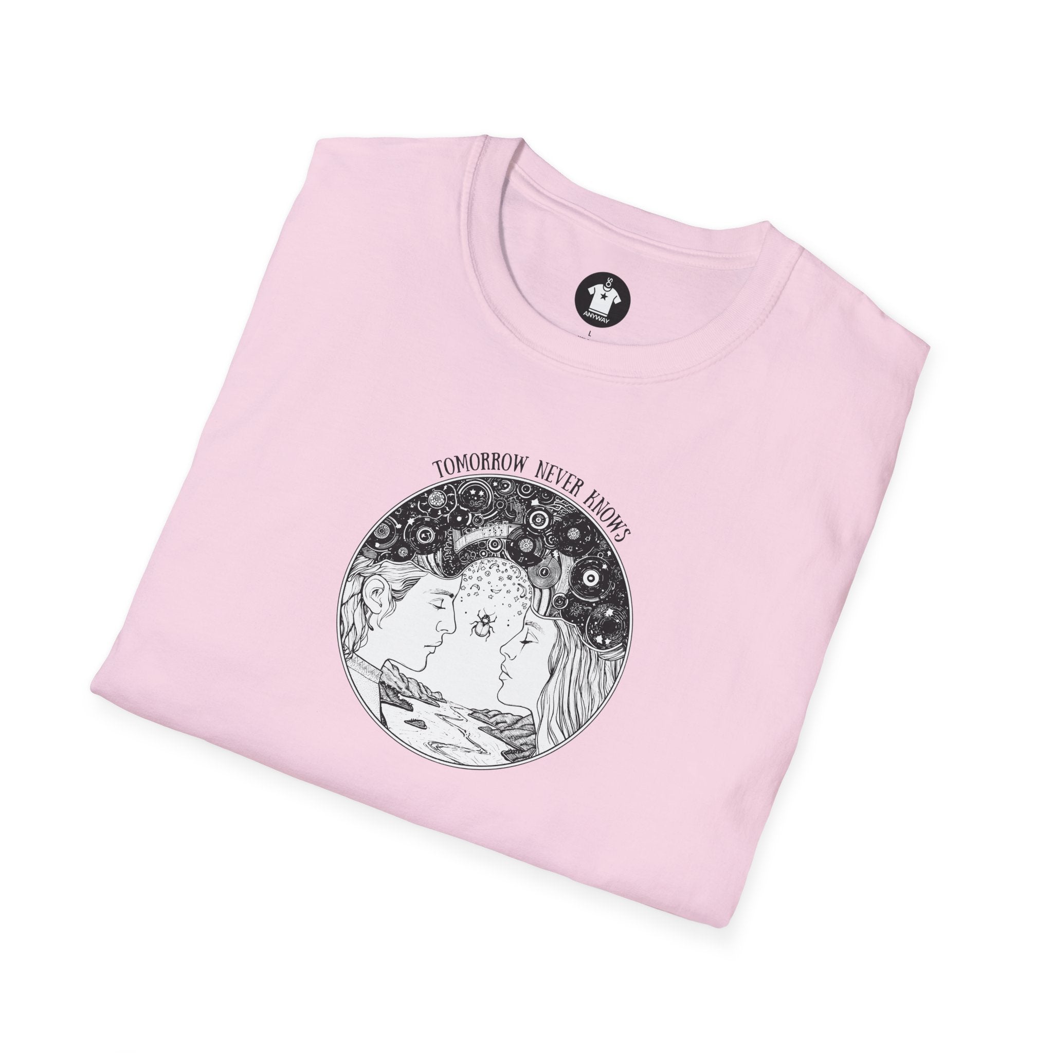 TOMORROW NEVER KNOWS Light – Psychedelic Vinyl Cosmos Unisex Graphic Tee