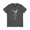 V-NECK & ROLL Dark – Funny Rock Music Guitar Lightning Graphic T-Shirt