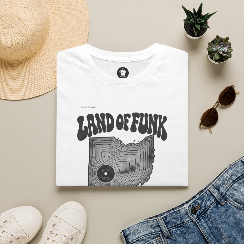LAND OF FUNK - Dayton, Ohio - Funk Music Vinyl Record Graphic T-Shirt