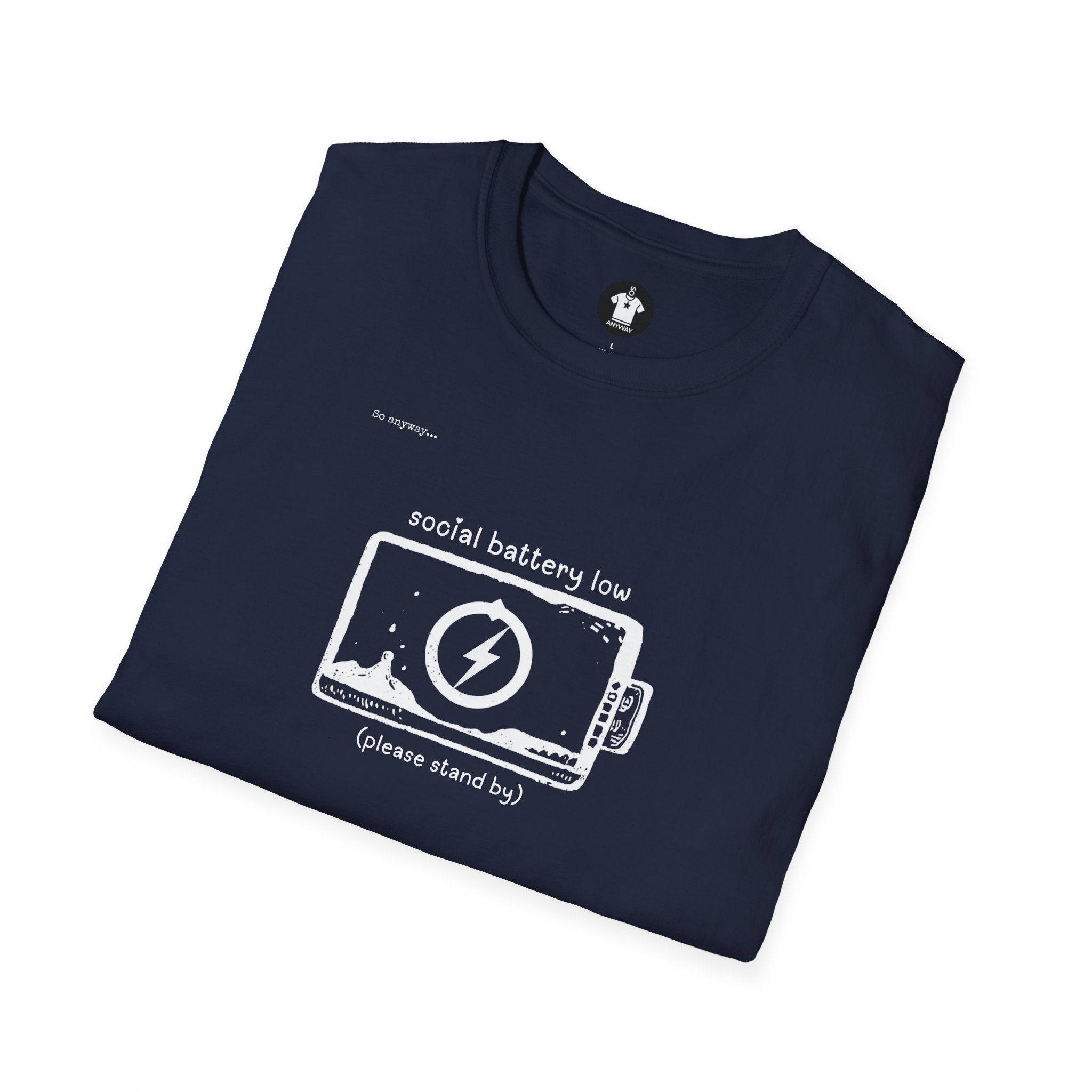 SOCIAL BATTERY LOW Shirt – Funny Introvert Graphic Tee for Socially Drained People and Quiet Personalities