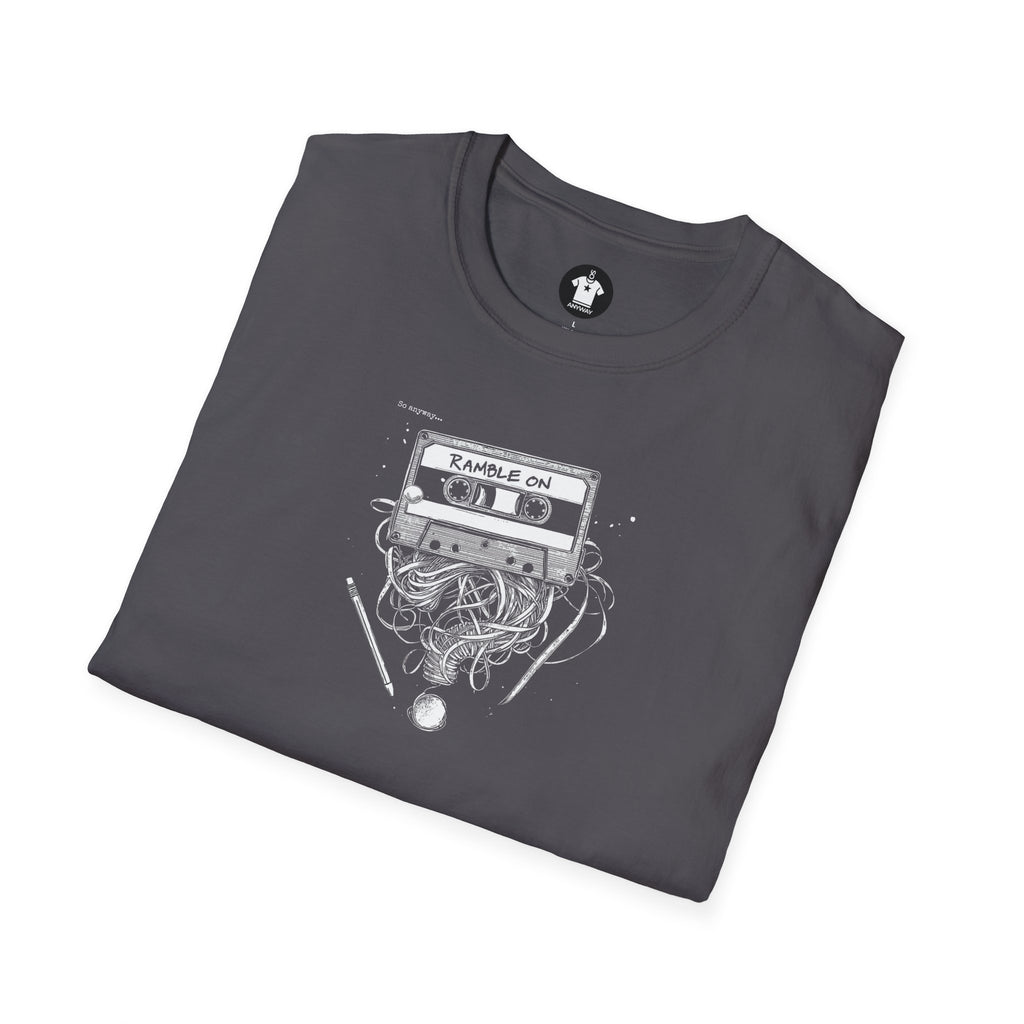 RAMBLE ON Dark – Cassette Tape Unisex Graphic Tee