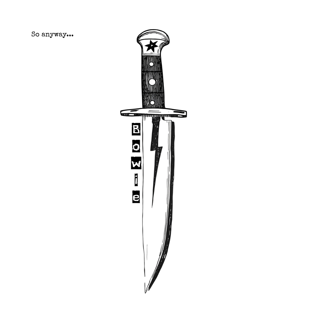 BOWIE KNIFE Light - Lightning Bolt & Black Star Graphic Tee