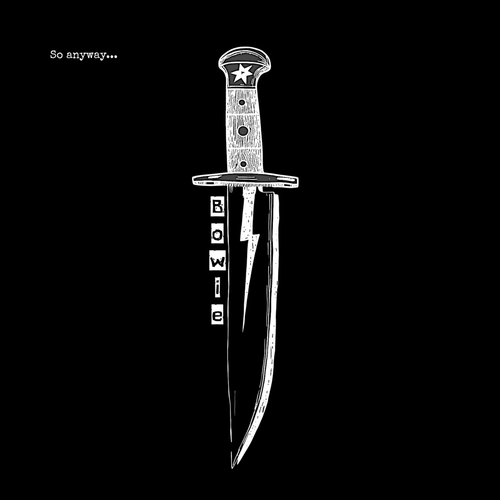 BOWIE KNIFE Dark - Lightning Bolt & Black Star Graphic Tee