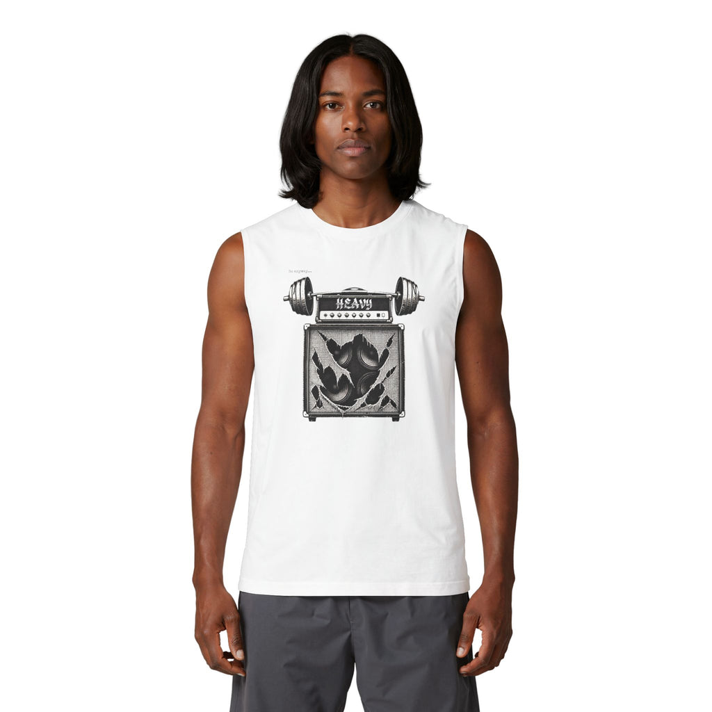 Muscle Tank — 'Heavy' Amp & Dumbbell Graphic