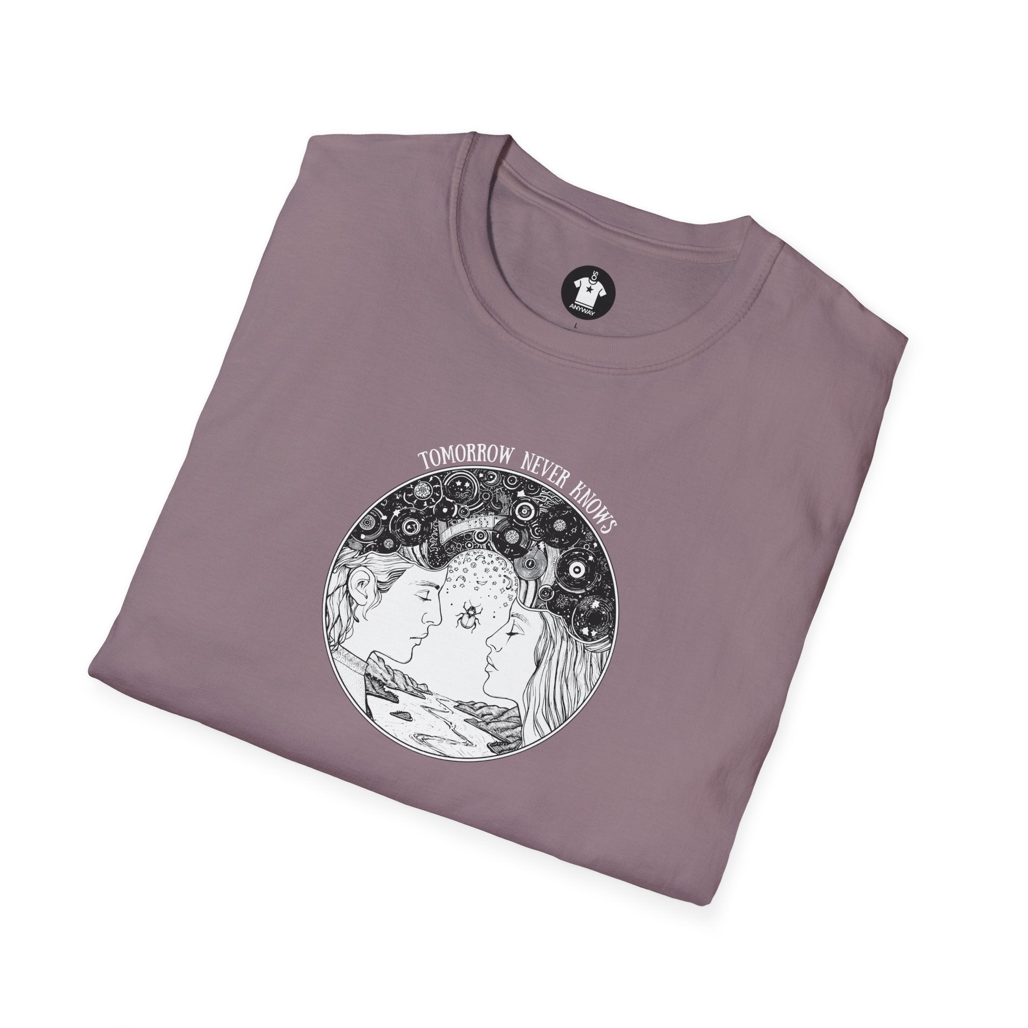 TOMORROW NEVER KNOWS Dark – Psychedelic Vinyl Cosmos Unisex Graphic Tee