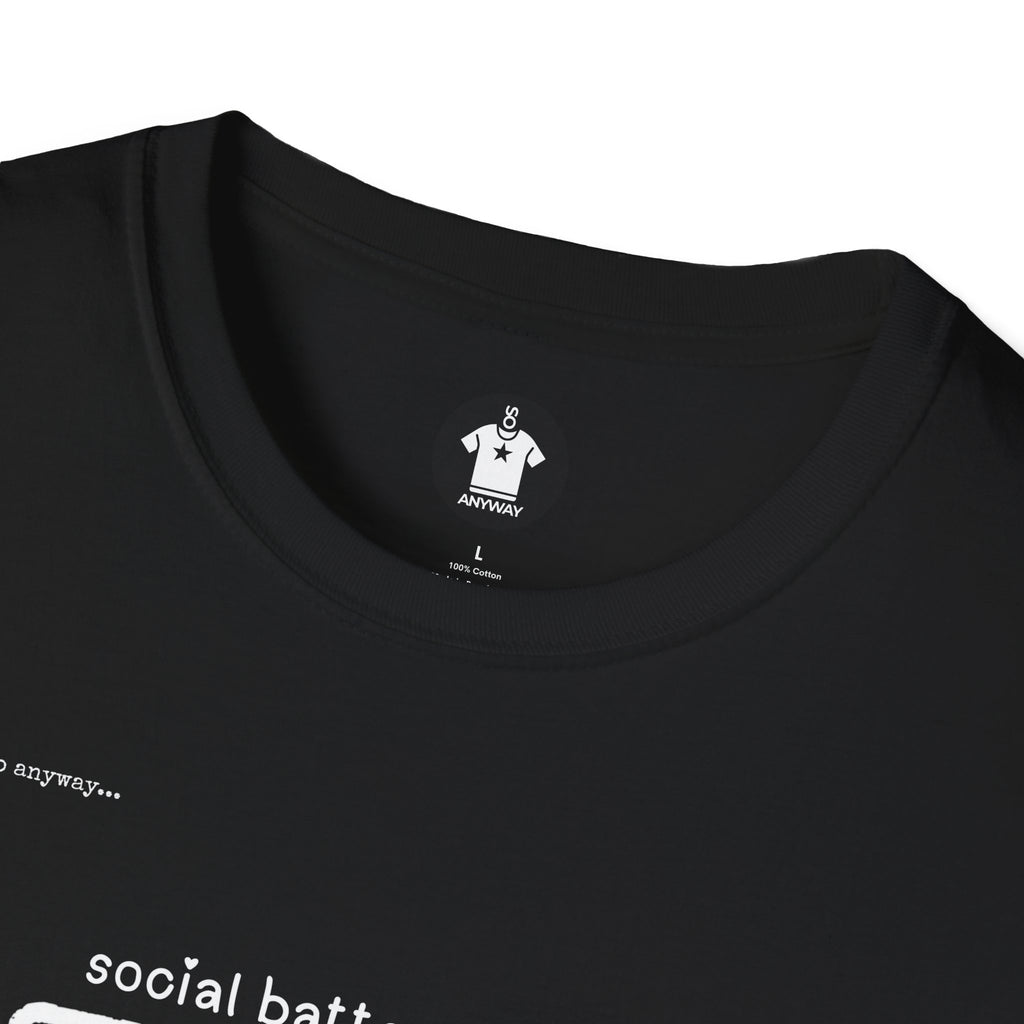 SOCIAL BATTERY LOW Shirt – Funny Introvert Graphic Tee for Socially Drained People and Quiet Personalities
