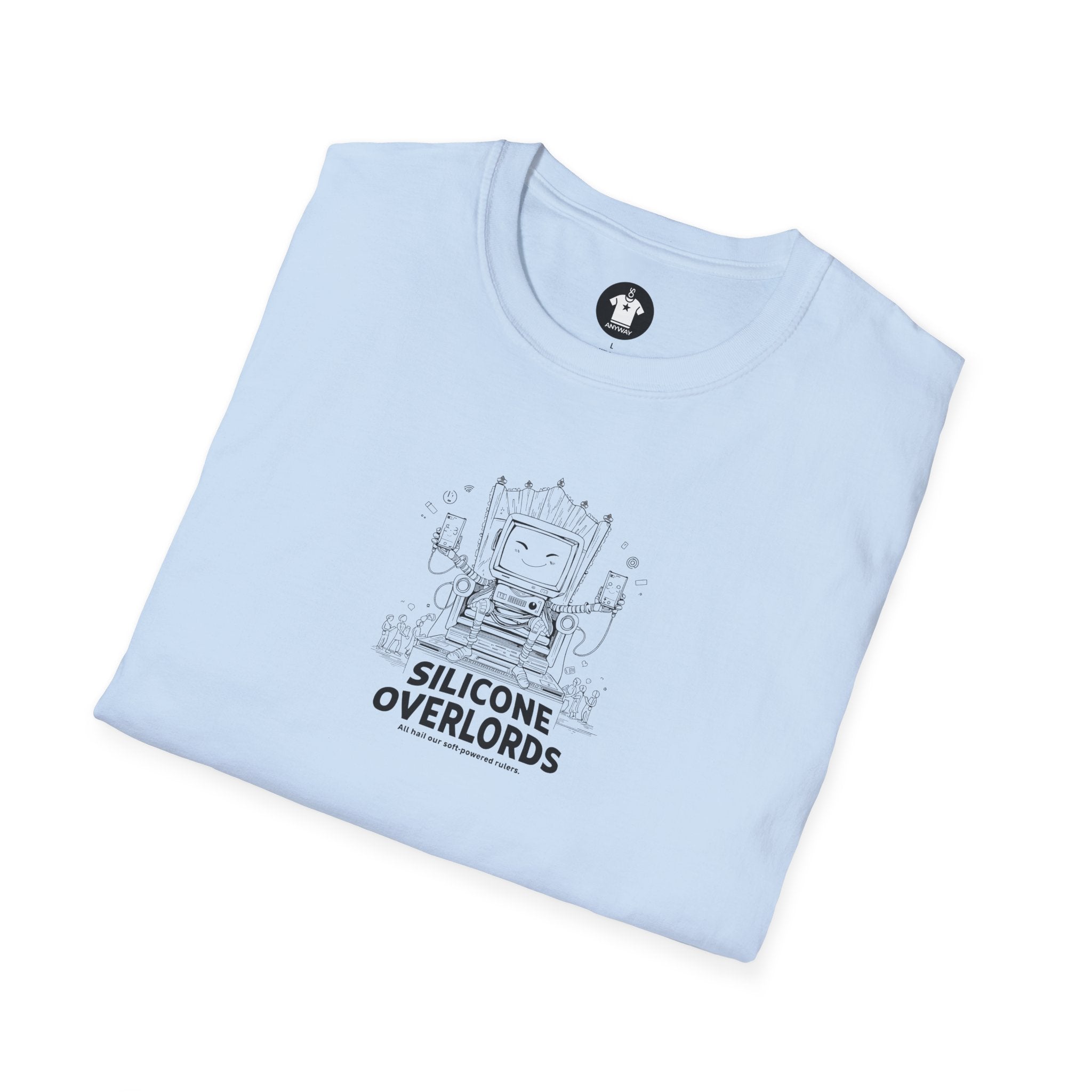 SILICONE OVERLORDS Light – Funny Tech Addiction Graphic Tee
