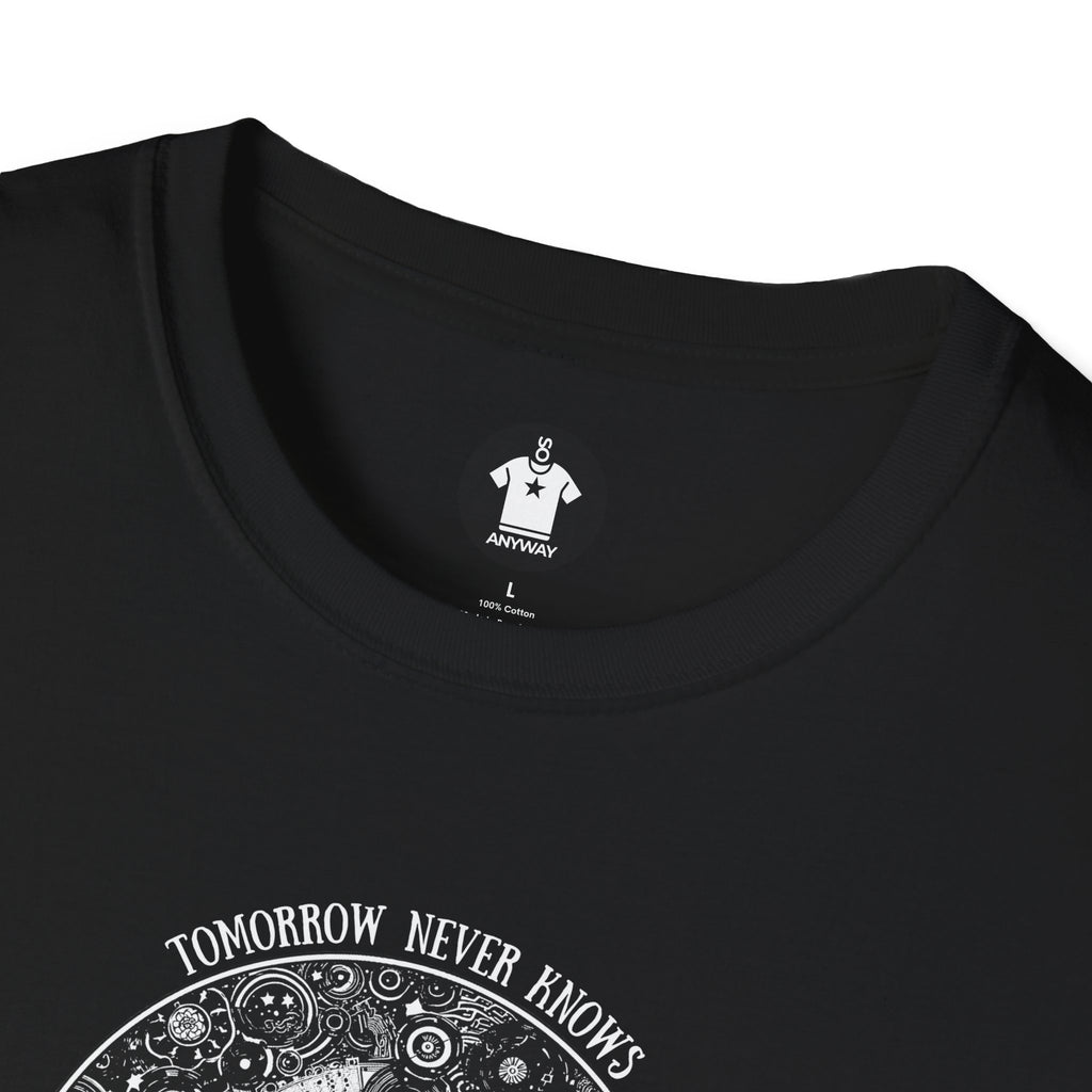 TOMORROW NEVER KNOWS Dark – Psychedelic Vinyl Cosmos Unisex Graphic Tee