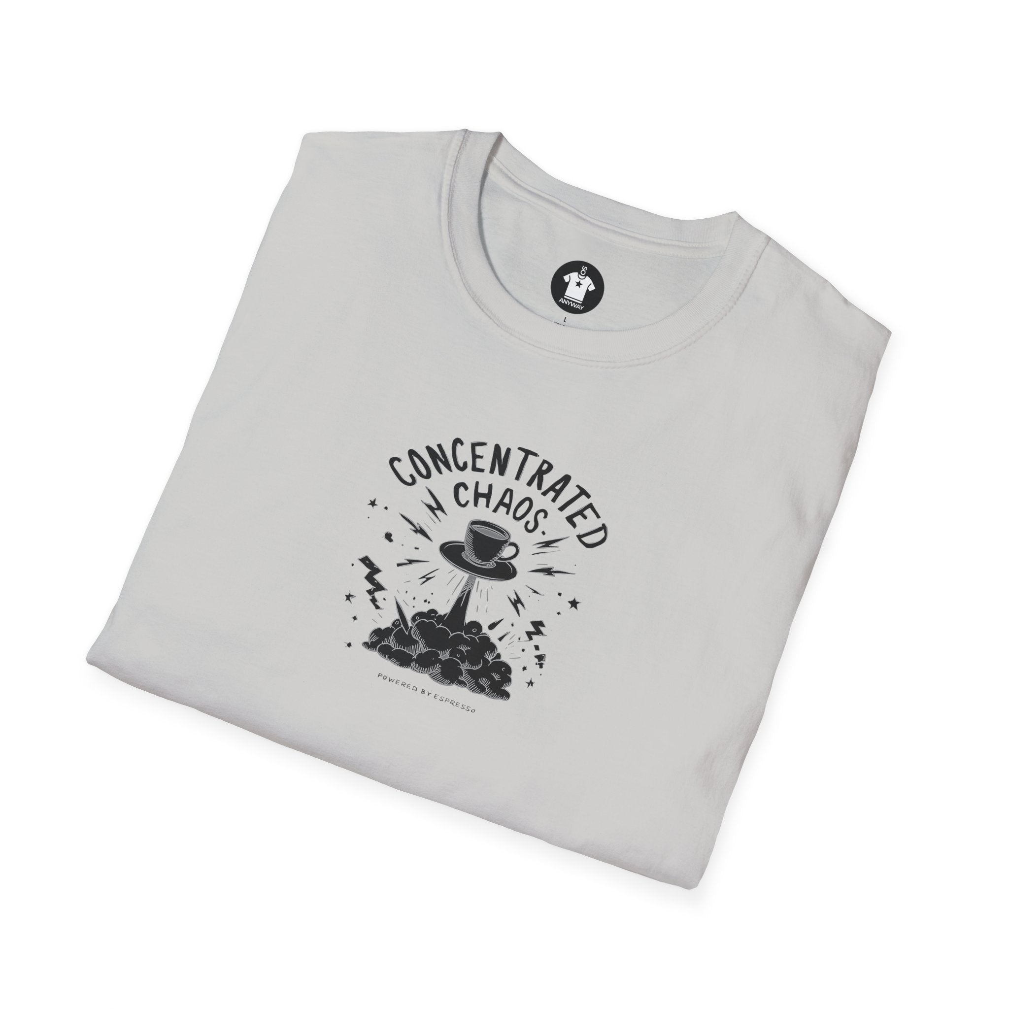 CONCENTRATED CHAOS Light – Funny Coffee Addiction Graphic Tee